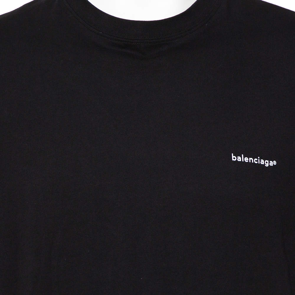 Balenciaga Black Small Logo T-shirt for Men