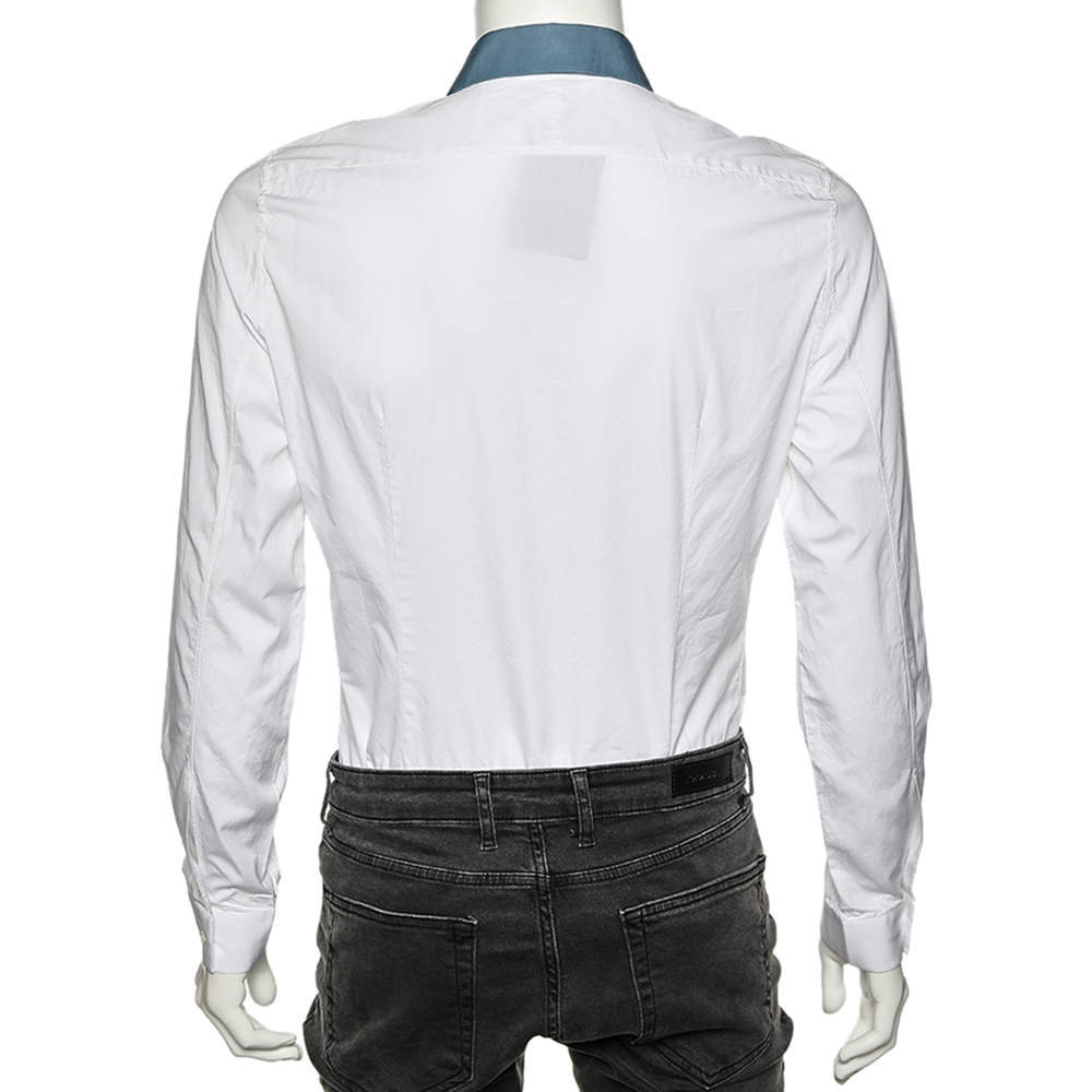Balenciaga White New Scribble Cotton Button Down Shirt M Balenciaga