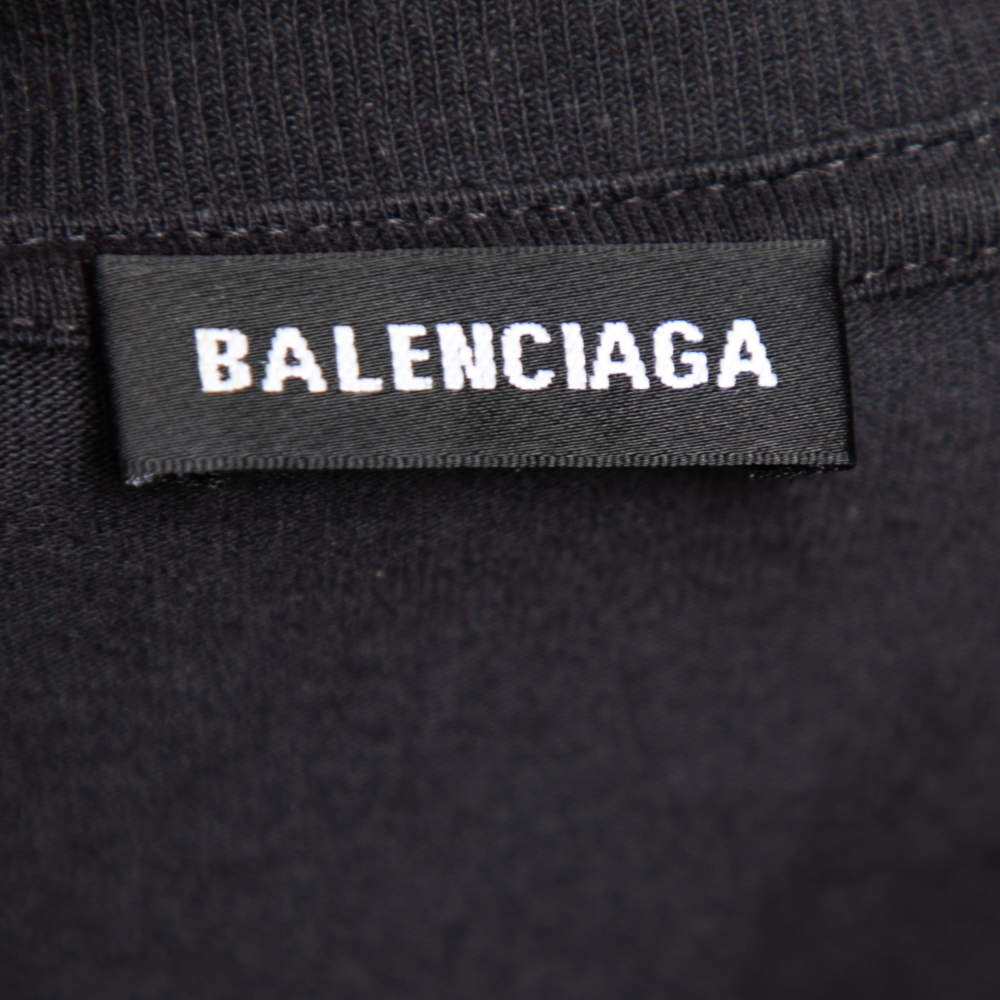 Pure Cotton Balenciaga T-Shirt for Men - Black - KDB Deals