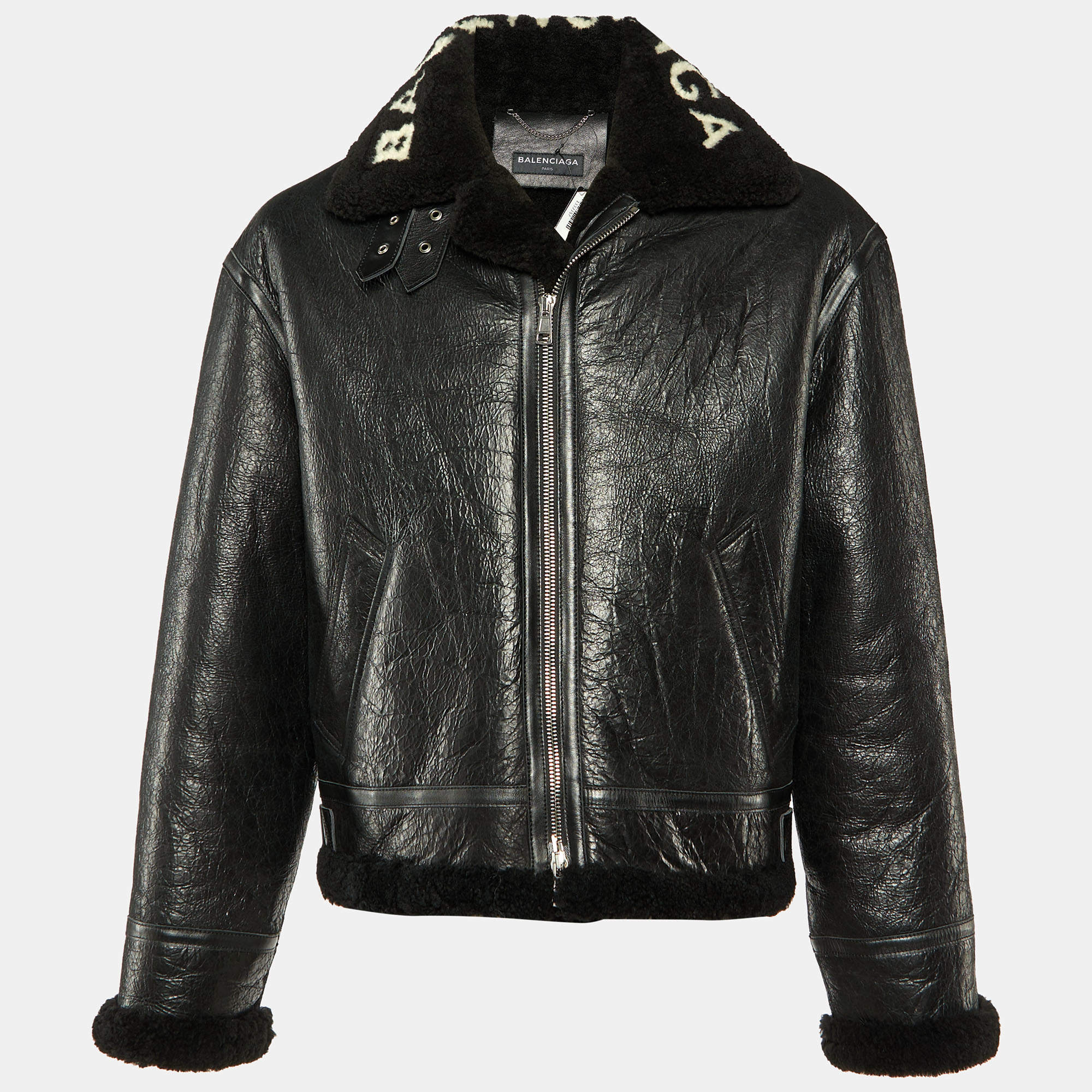 Balenciaga shearling aviator sales jacket