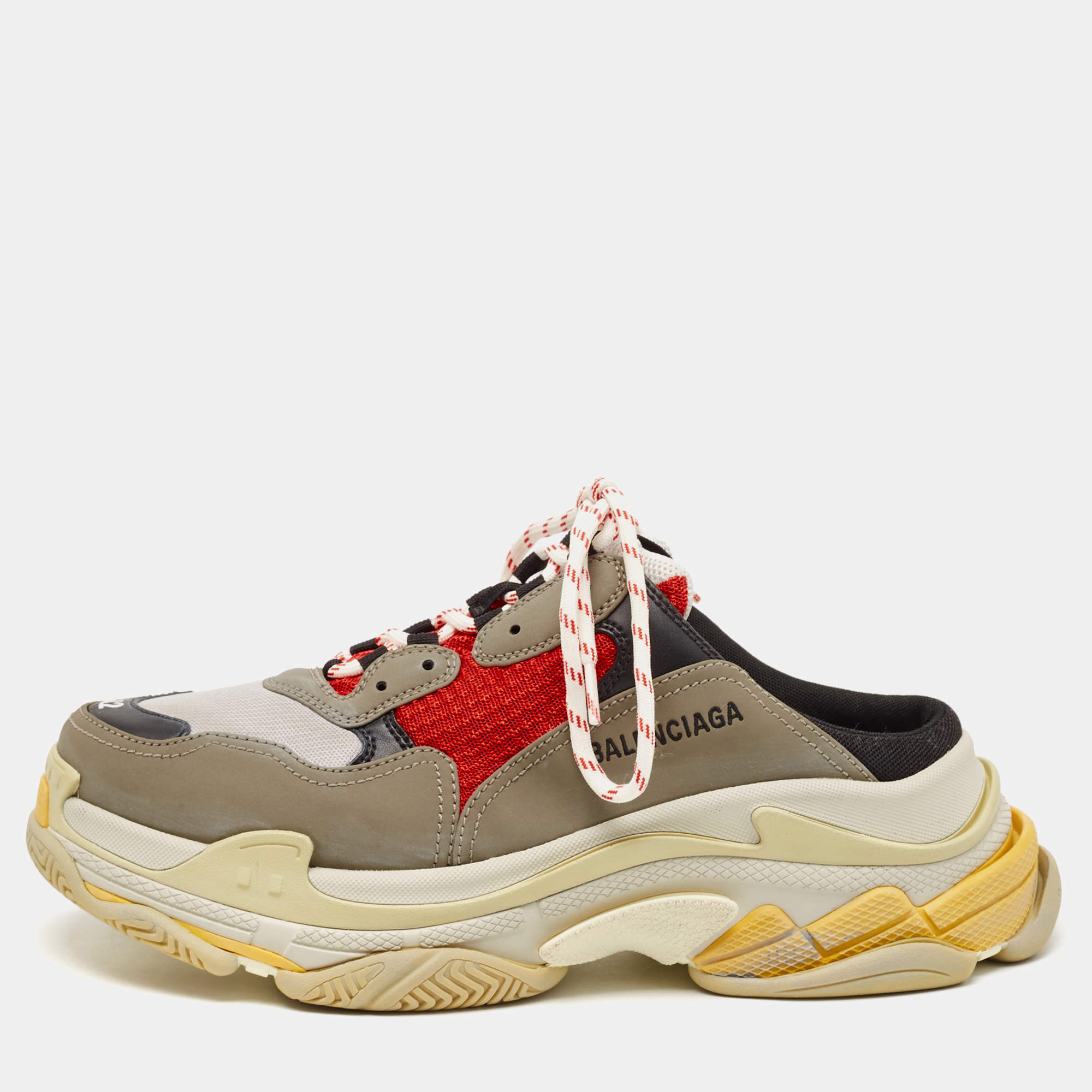 Balenciaga Multicolor Faux Leather and Mesh Triple S Sneaker Balenciaga Multicolor Faux Leather and Mesh Triple S Sneaker