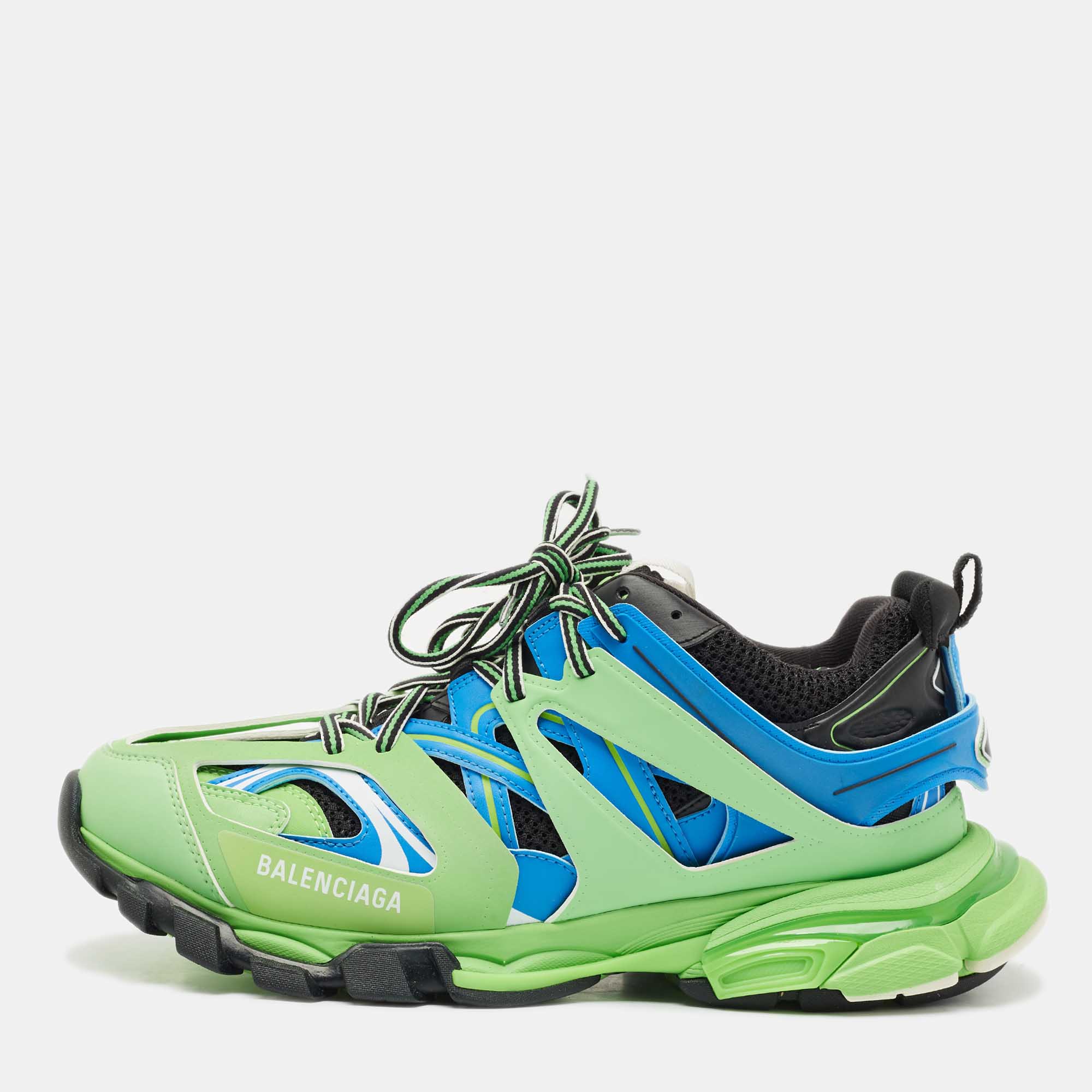 مملوكة مسبقًا Balenciaga Multicolor Mesh and Faux Leather Track Sneakers Size 44