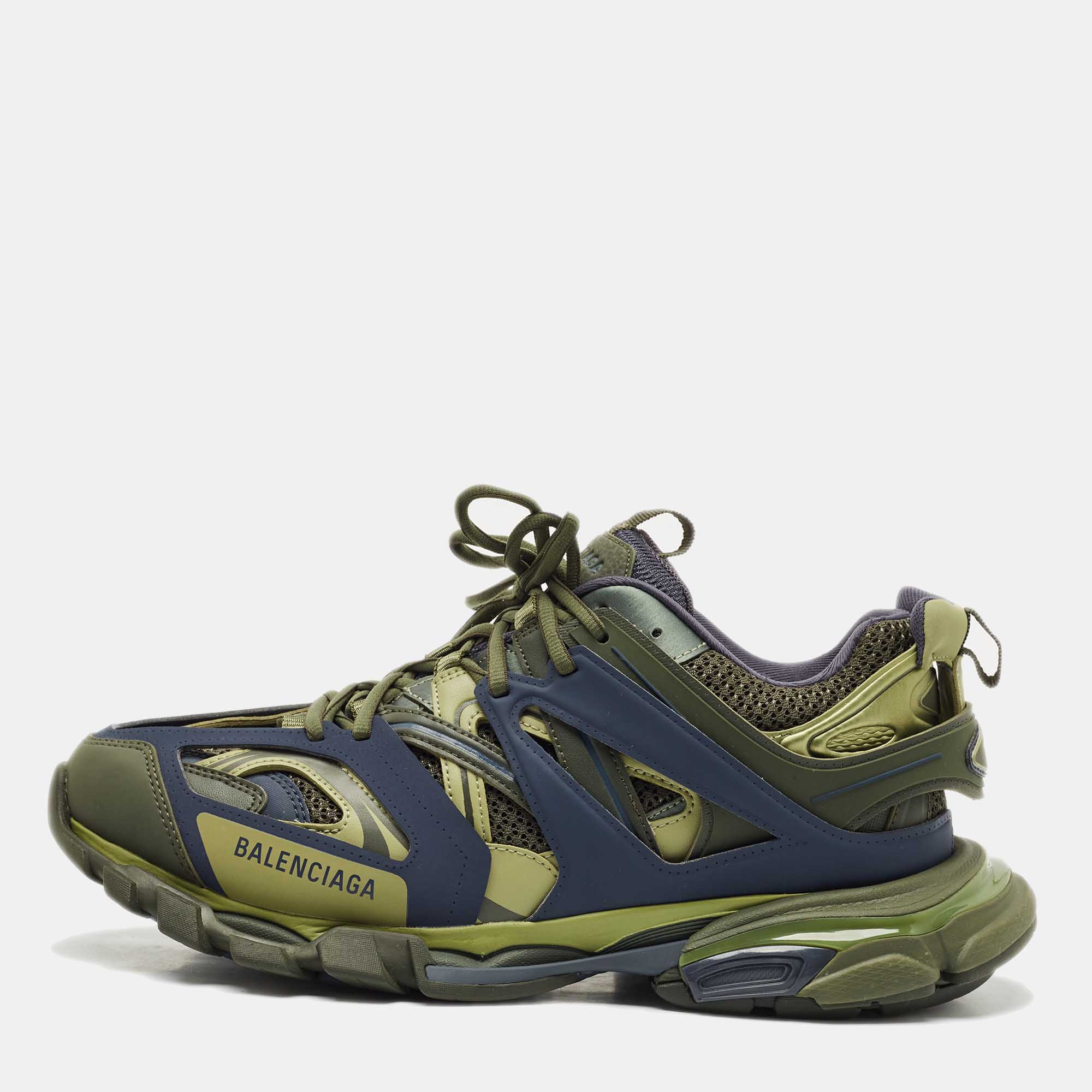 Pre Owned حذاء رياضي بالنسياغا تراك جلد صناعي وشبك متعدد الألوان مقاس 44