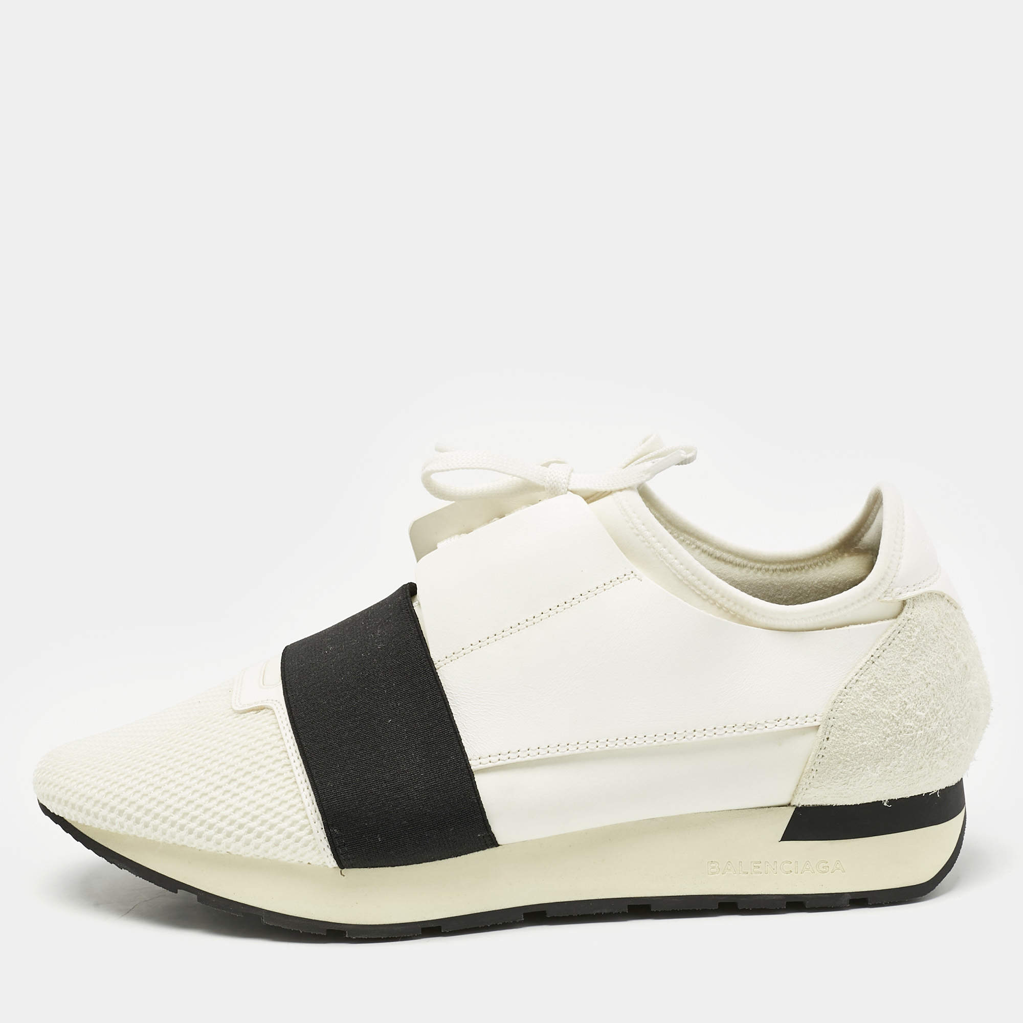 Balenciaga Black Nubuck Leather and Mesh Triple S Low Top