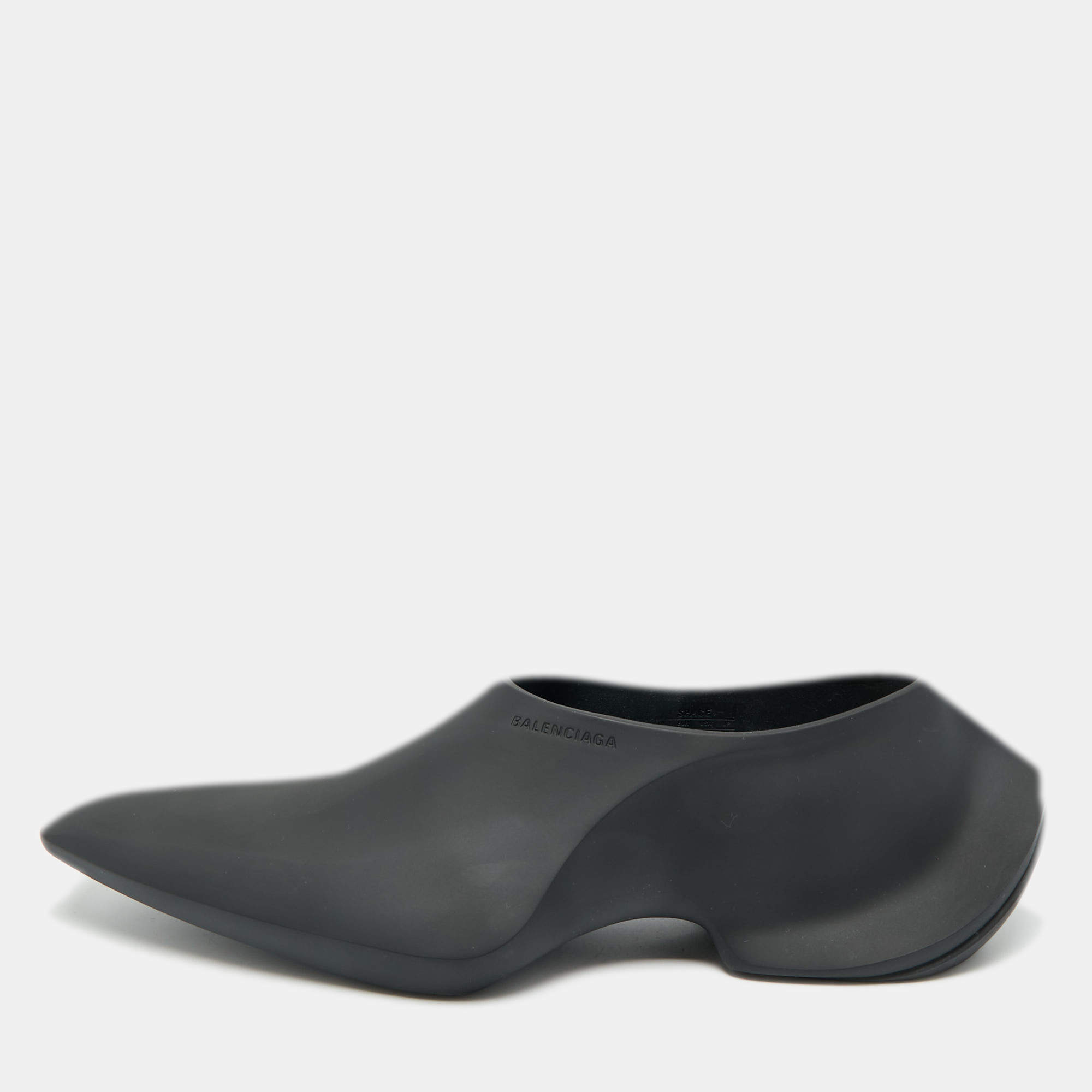 Pre Owned Balenciaga Black Rubber Space Slip On Sneakers Size 41