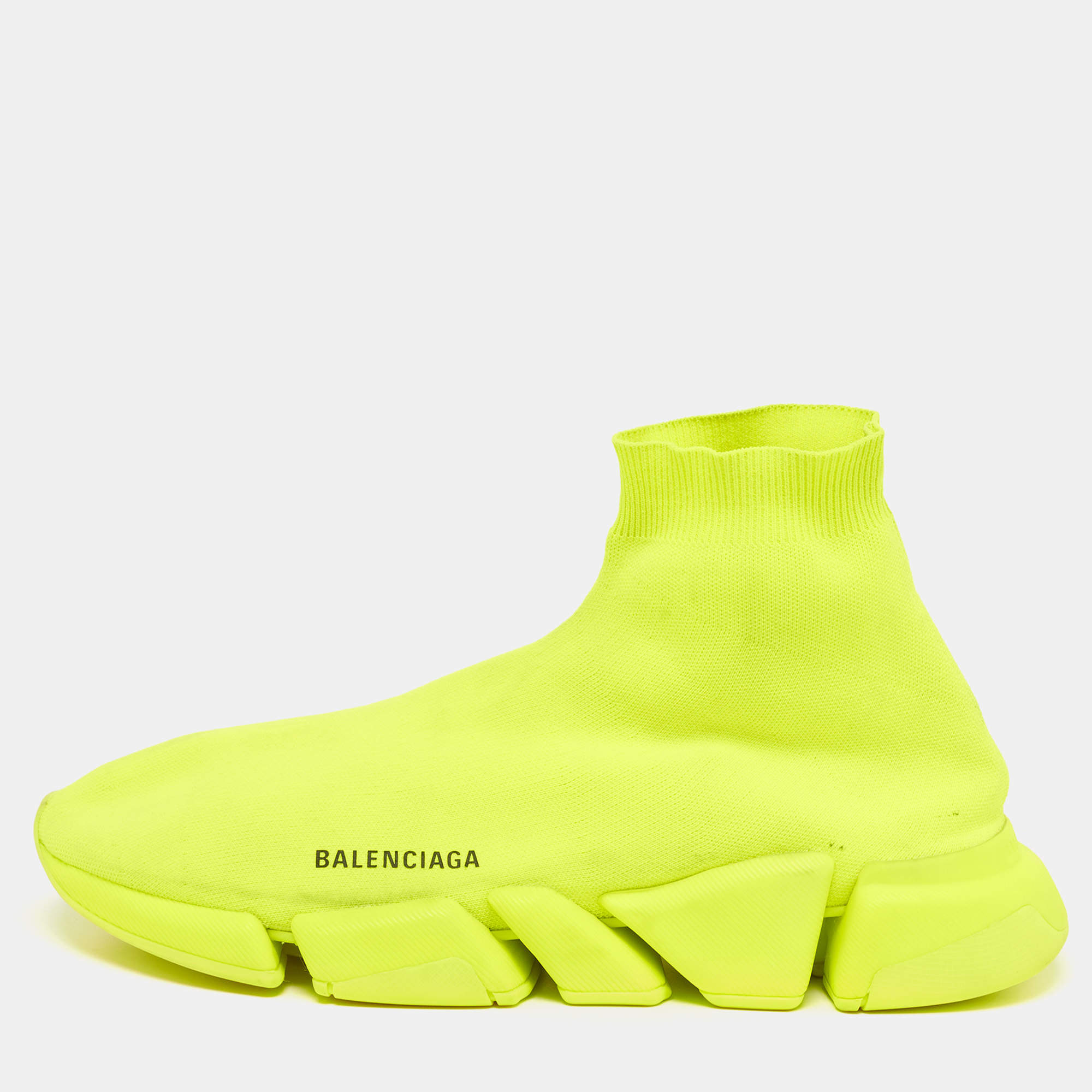 Pre Owned حذاء رياضي بالنسياغا سبيد ترينر نسيج محبوك أسود مقاس 43