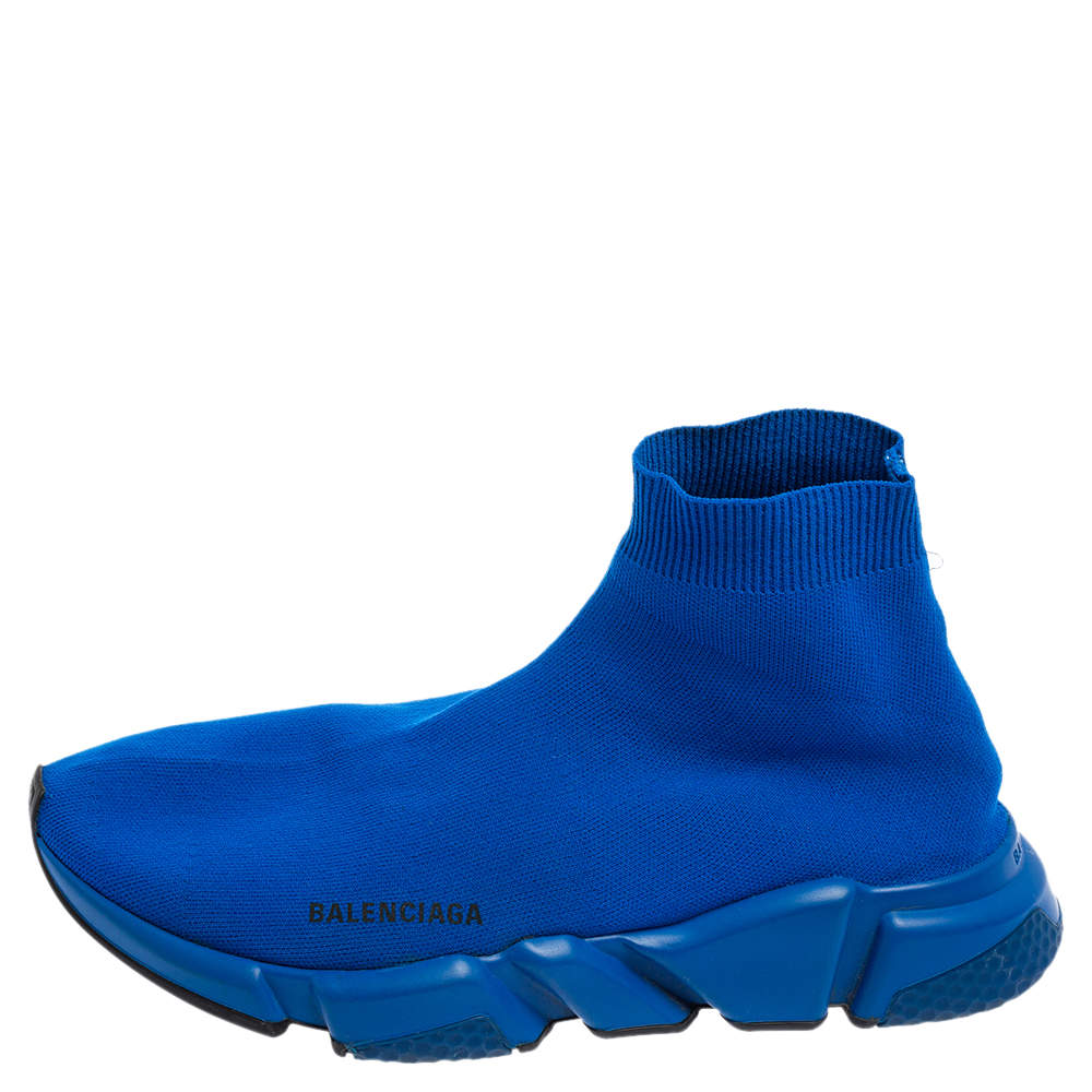 Speed cloth trainers Balenciaga Blue size 43 EU in Cloth  31146885