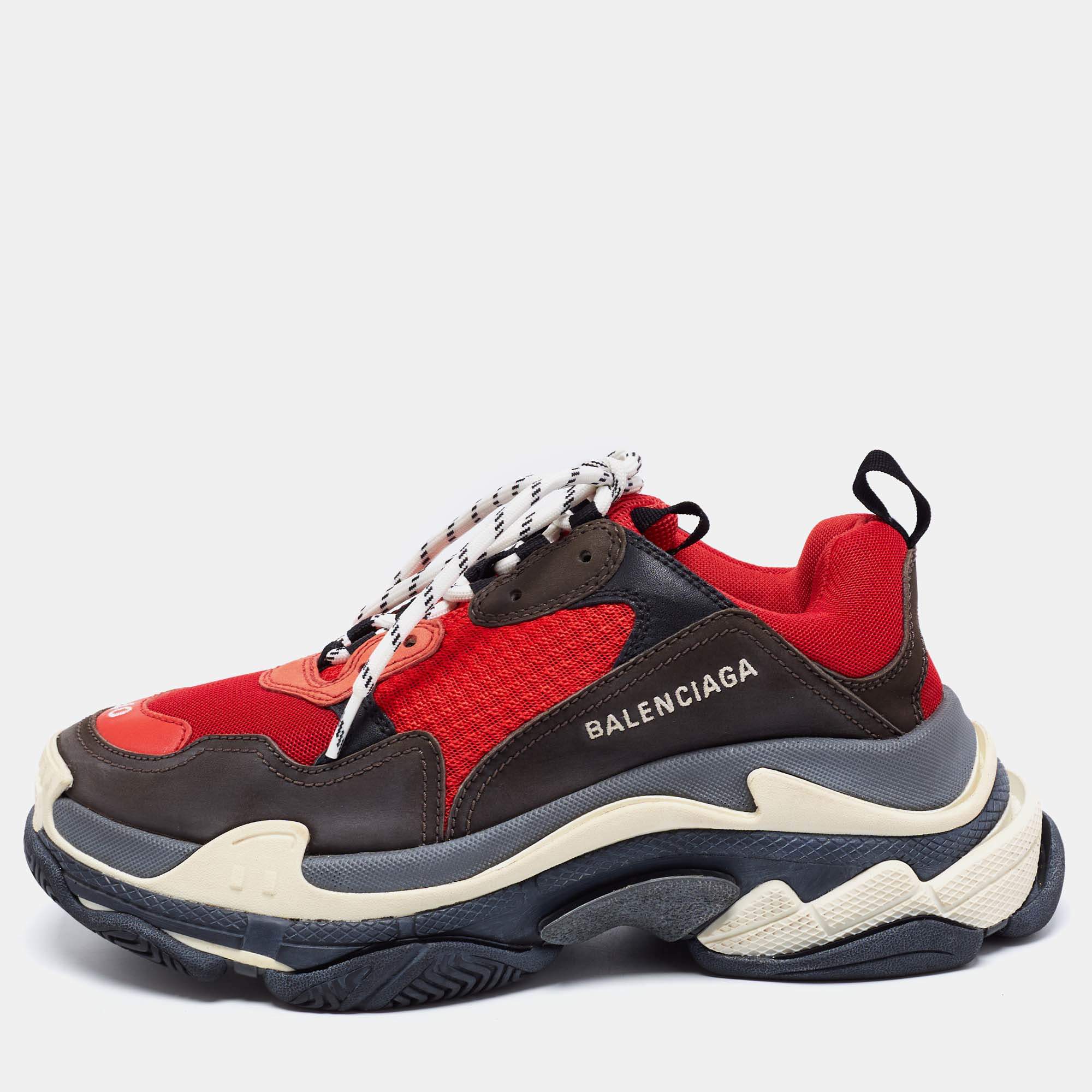 مملوكة مسبقًا Balenciaga Multicolor Leather And Mesh Triple S Clear Sneakers Size 40