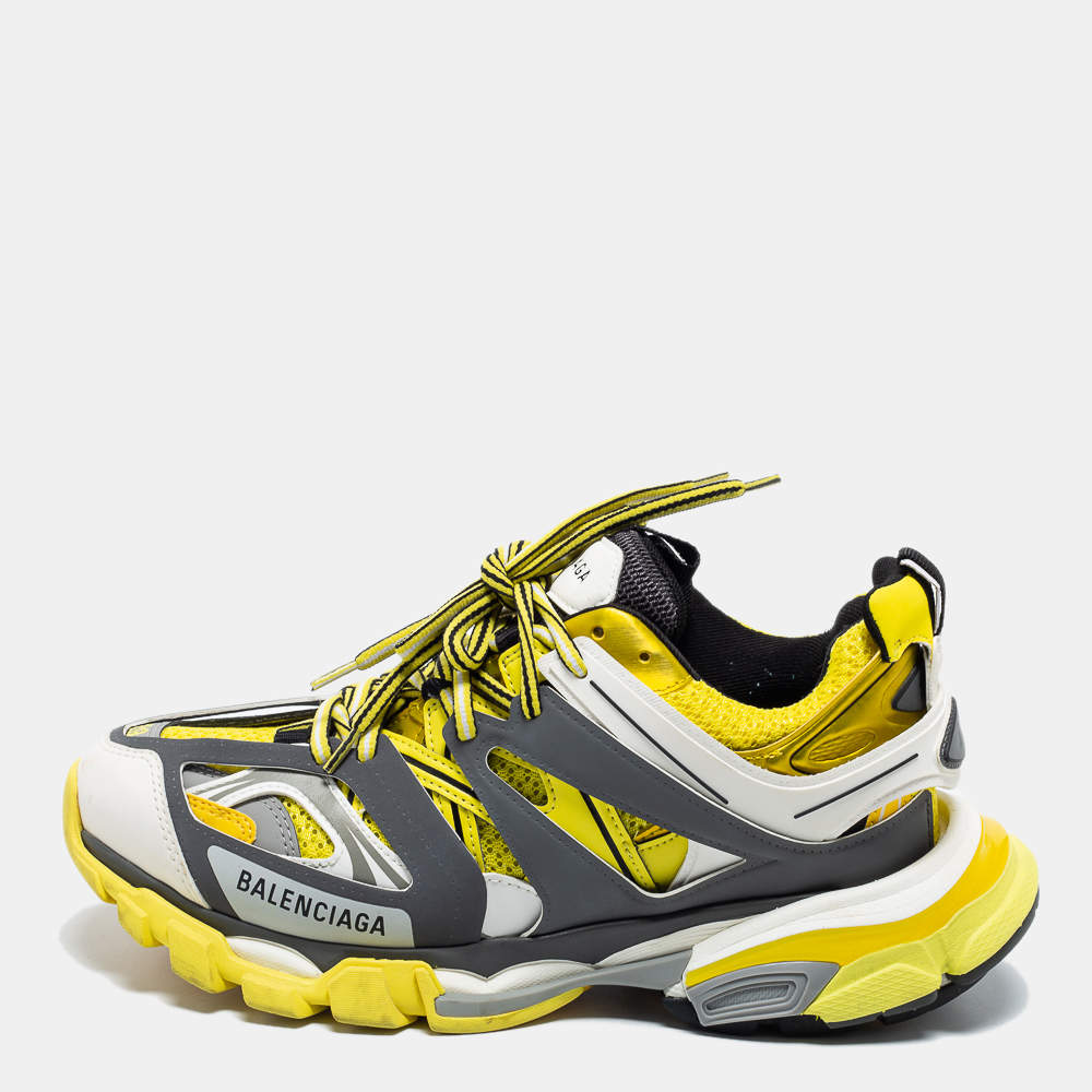 Pre Owned Balenciaga Multicolor Leather And Mesh Track Sneakers Size 39