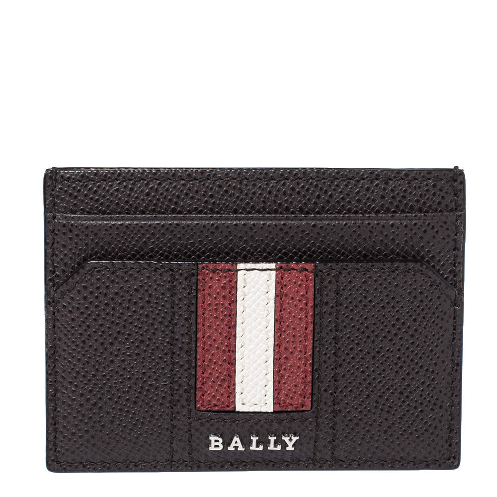 Bally Brown Grained Leather Card Holder