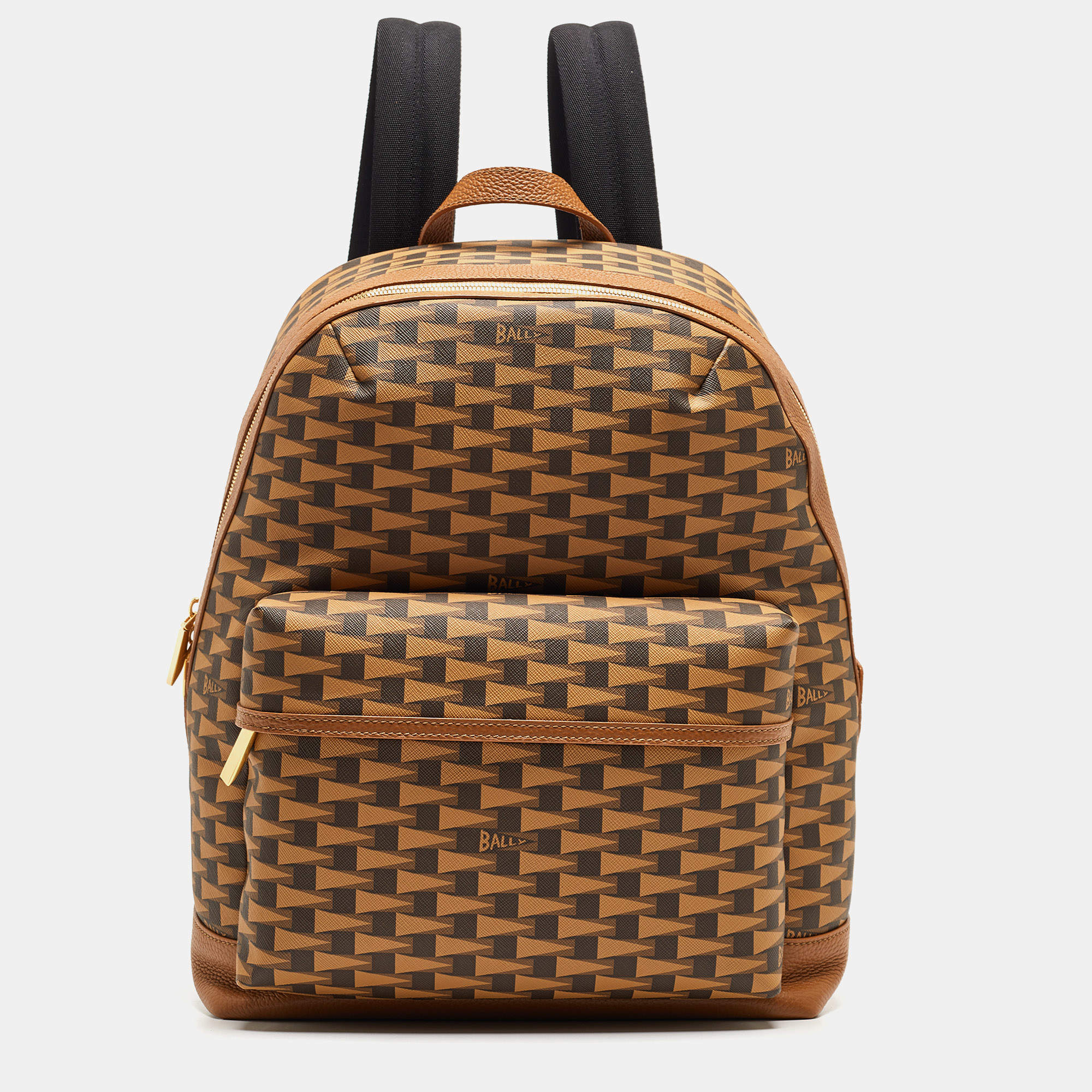 Bally Brown Printed Coated Canvas Bord Trecky Backpack