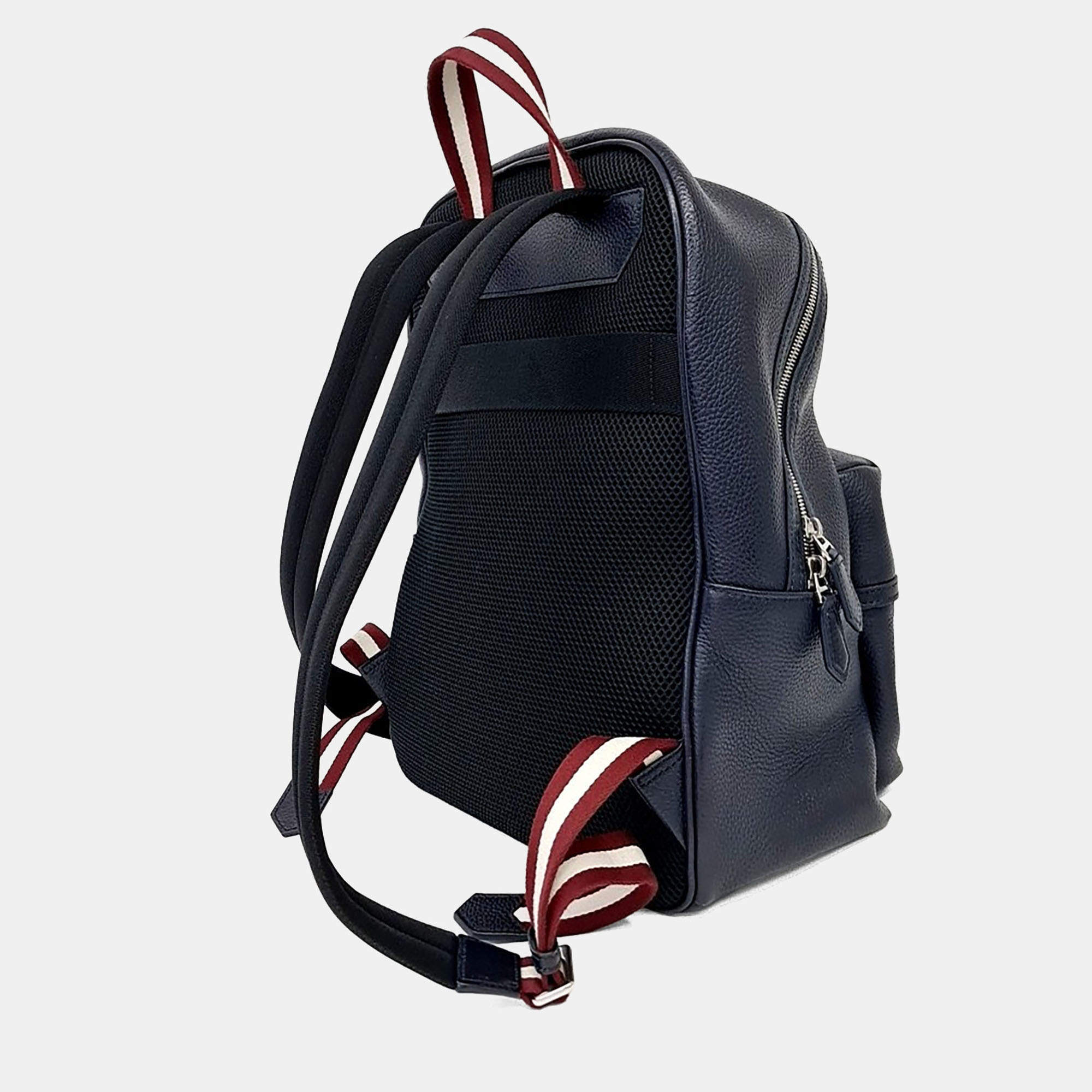 BALLY バックパック ネイビー レザー Bally Navy Blue Leather Bali backpack Bally | TLC