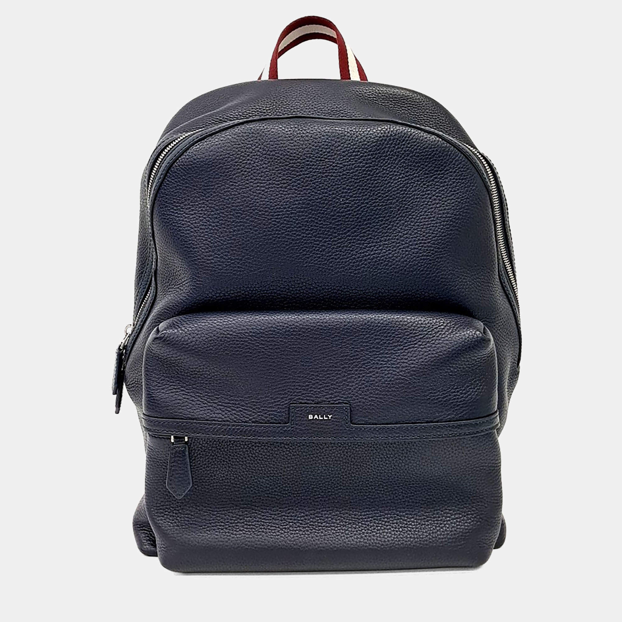 Pre Owned Bally Navy Blue Leather Bali backpack