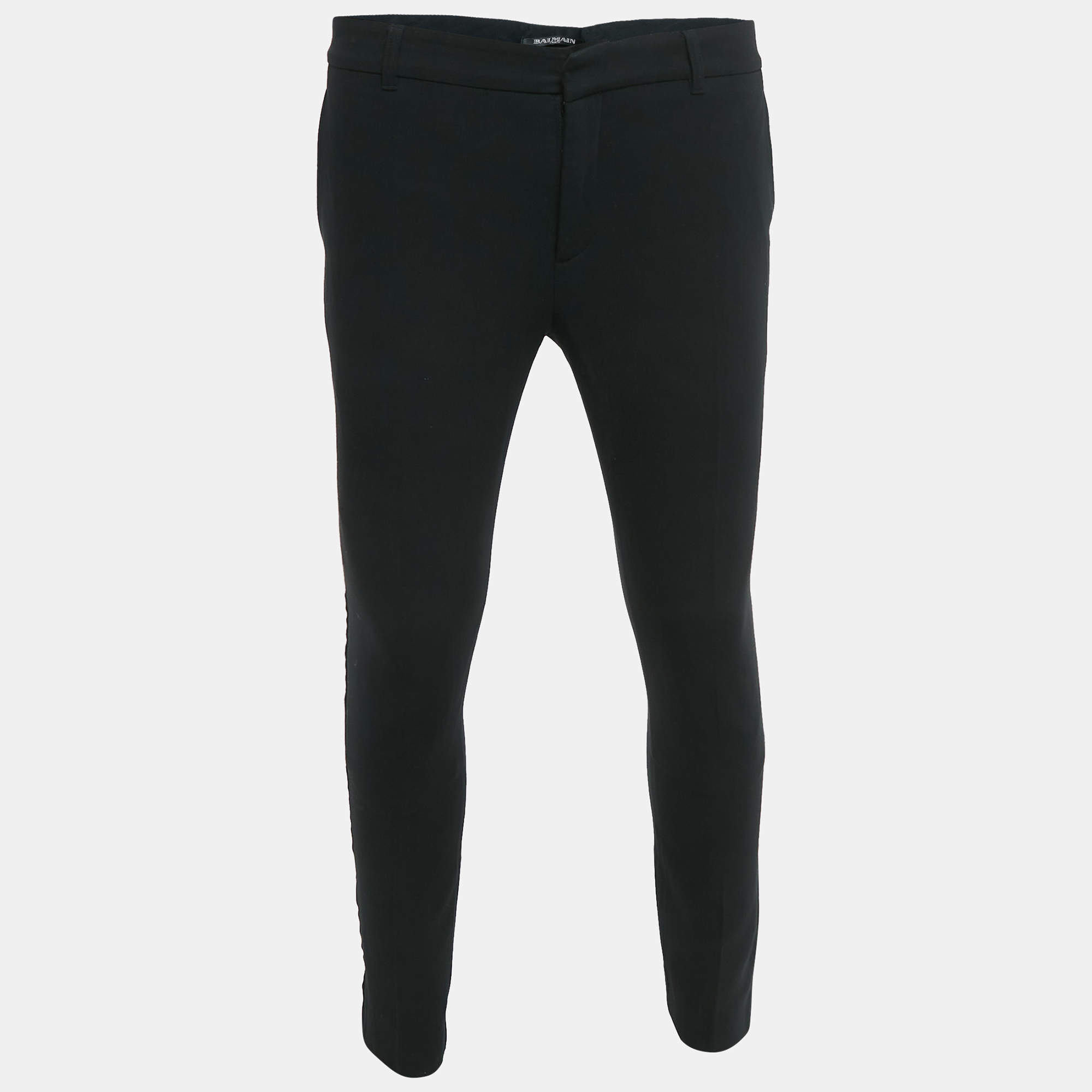 Balmain Black Cotton Trousers XL