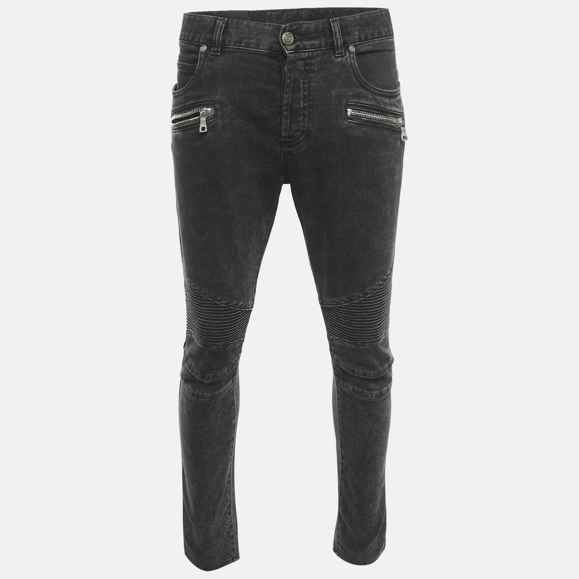 Balmain Grey Denim Slim Fit Jeans L Waist 35"