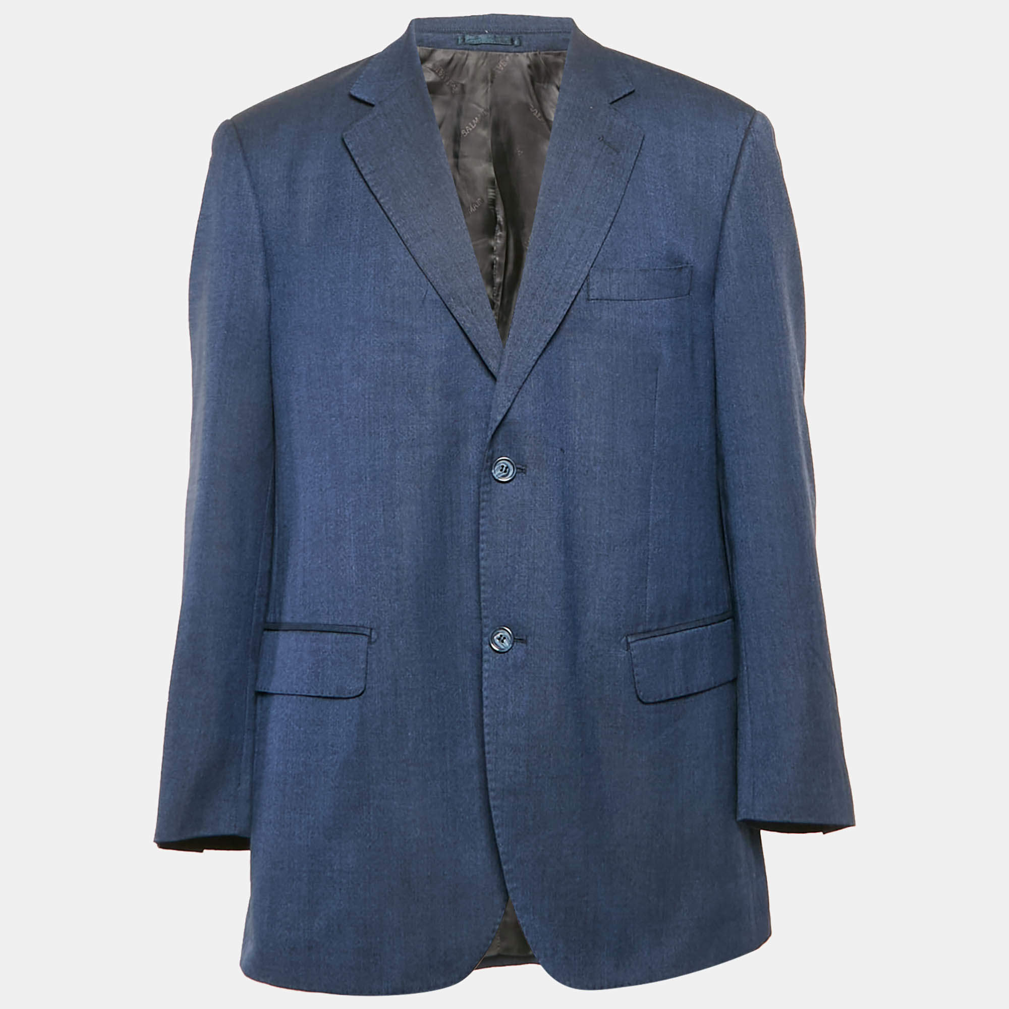 Balmain Navy Blue Wool Single Breasted Tailored Blazer XXL