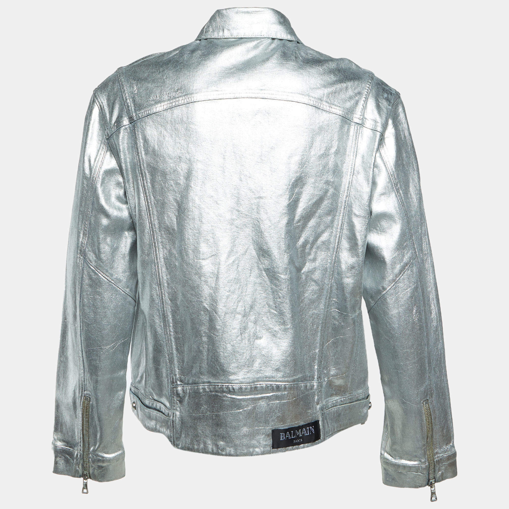 Balmain Beige Lambskin Leather Hooded Jacket 2XL Balmain | TLC