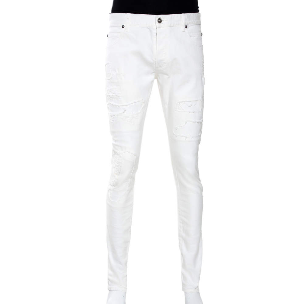 white balmain jeans mens