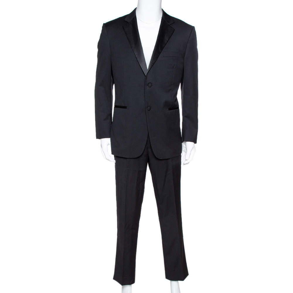 Balmain Black Wool Tuxedo Suit XXL