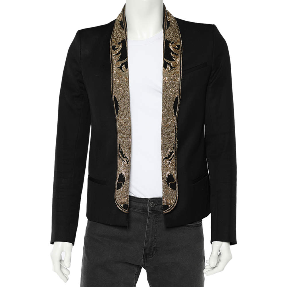 【送料&関税込】Balmain Wool Crepe Open Jacket luxury-men-balmain-used-