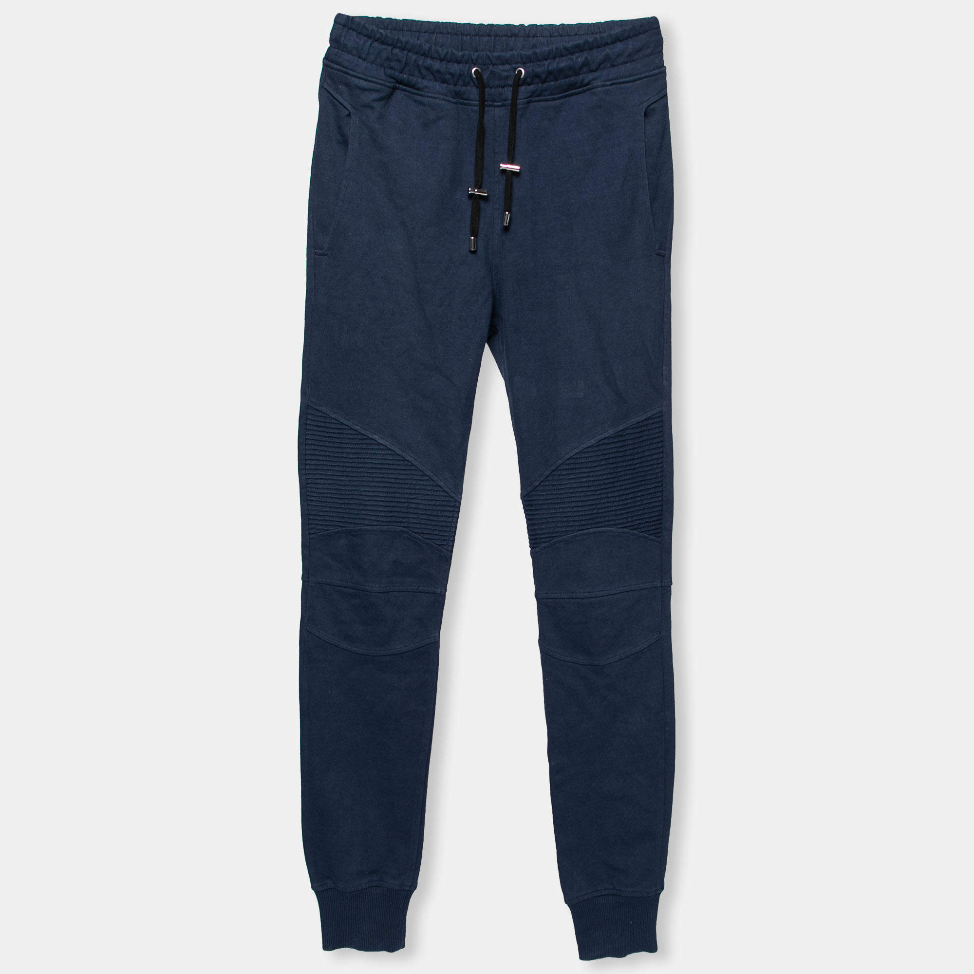 Balmain Navy Blue Cotton Jogger Pants S