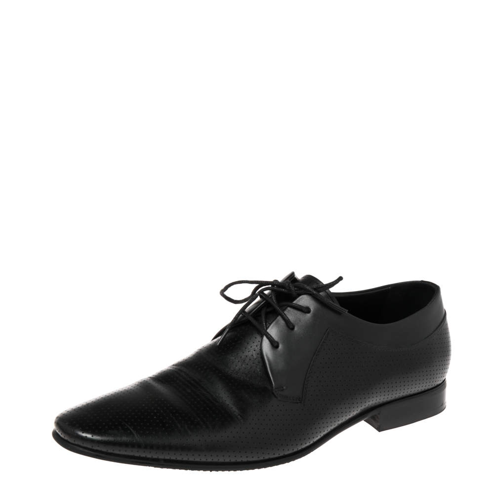Balmain Black Leather Lace Up Derby Size 43