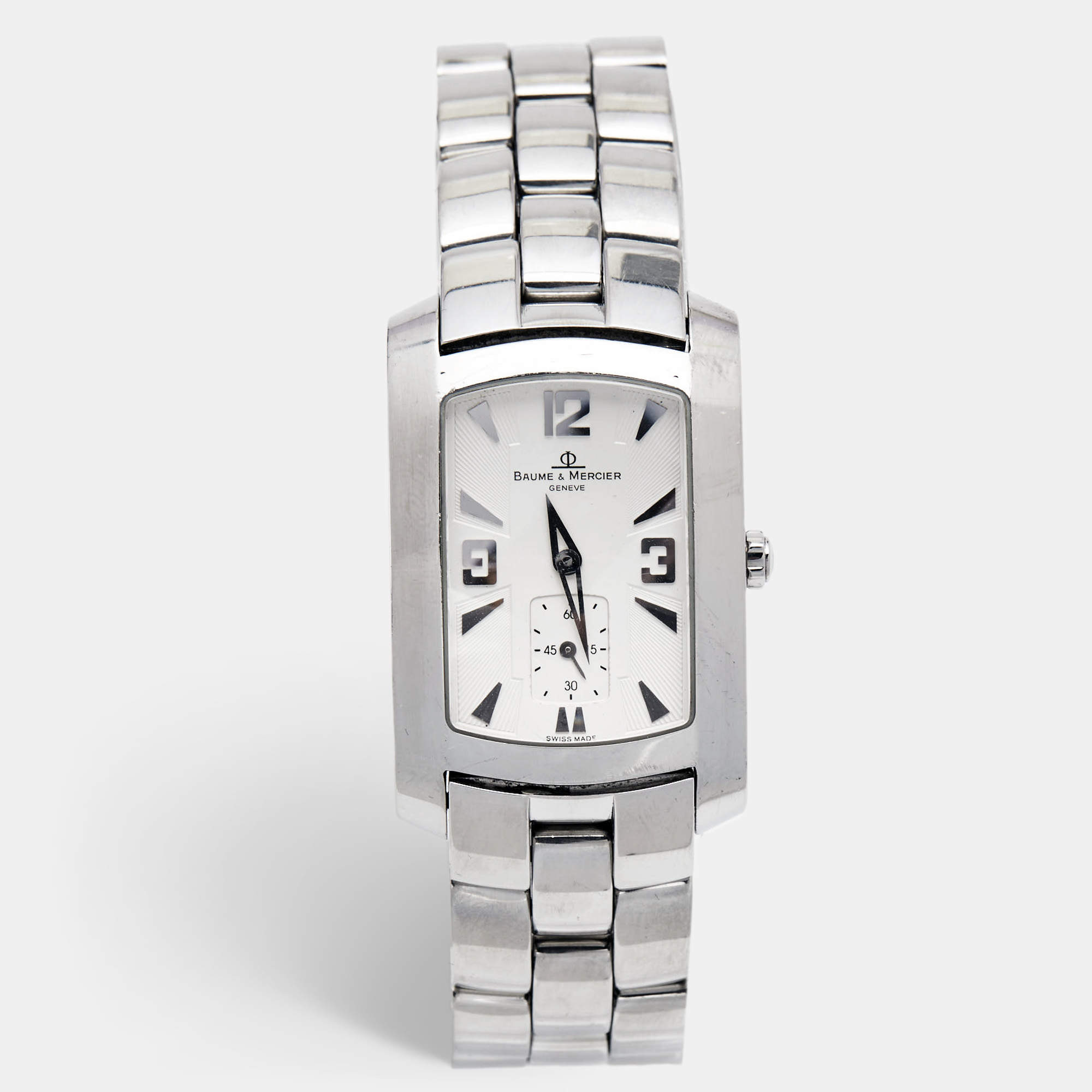 Baume Mercier Silver White Stainless Steel Hampton 65310 Men s