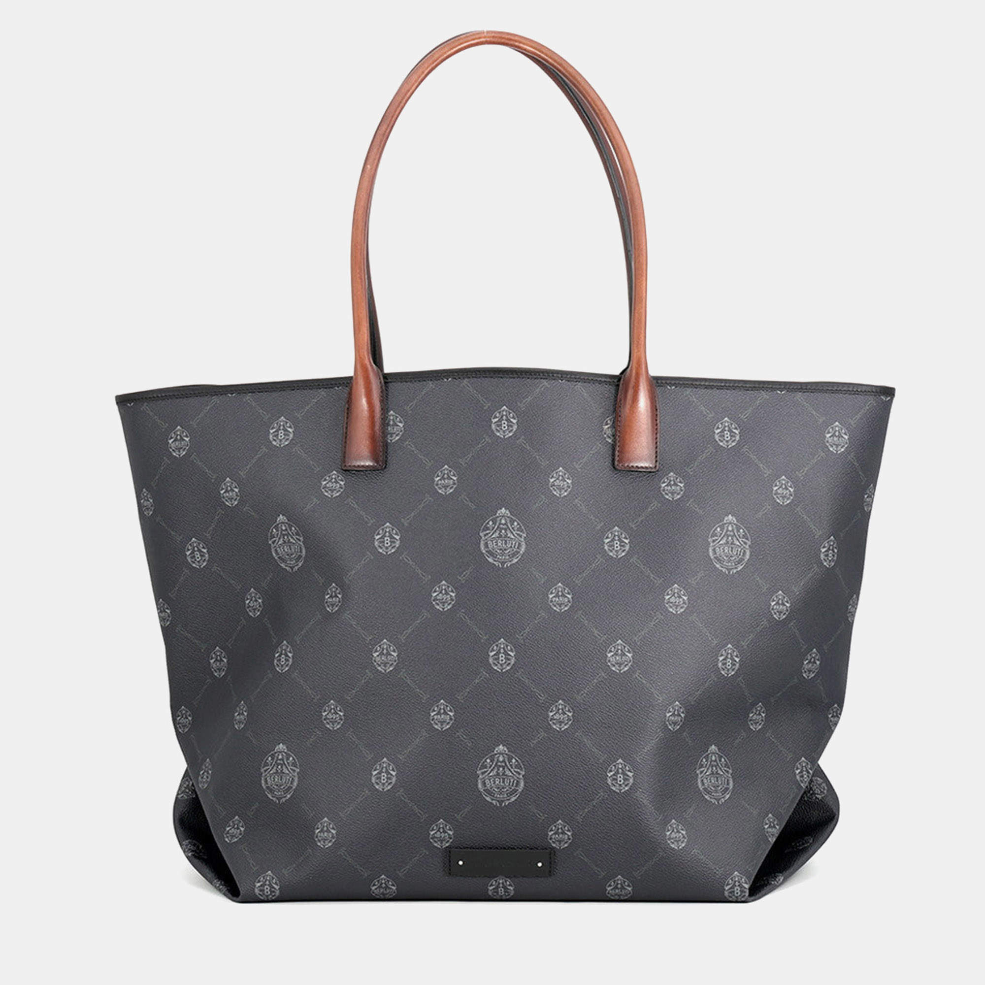 مملوكة مسبقًا Berluti Black Monogram Canvas Leather Tote Bag
