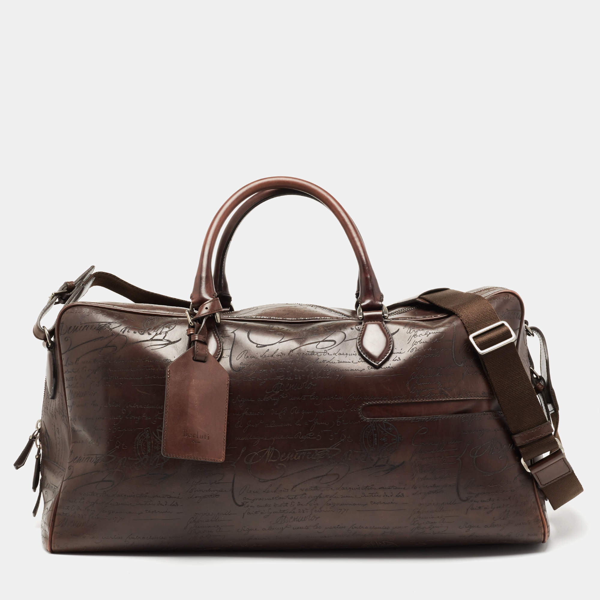 Overnight Scritto Leather Travel Bag | Berluti US