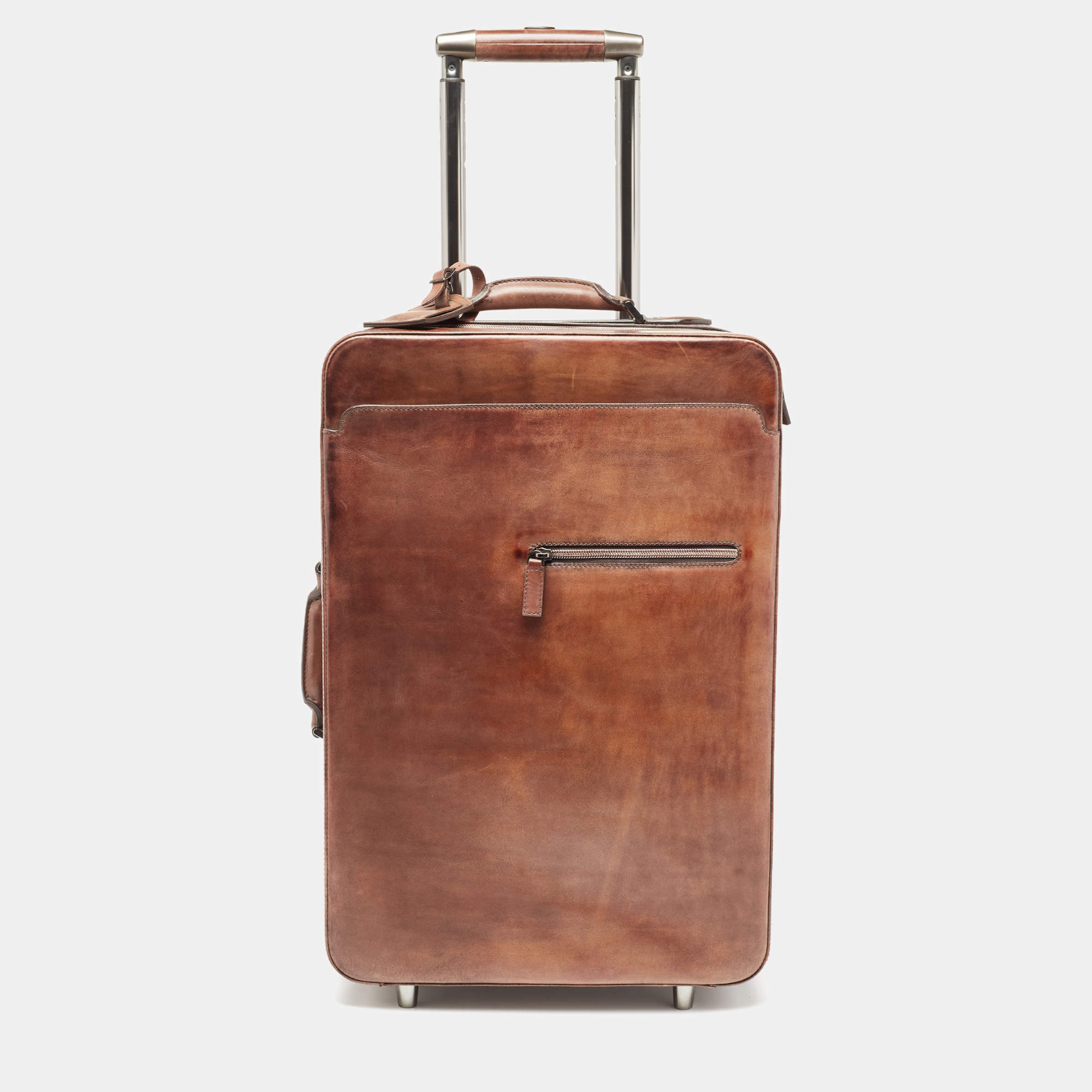 Berluti Brown Leather Formula 1004 Venezia Suitcase