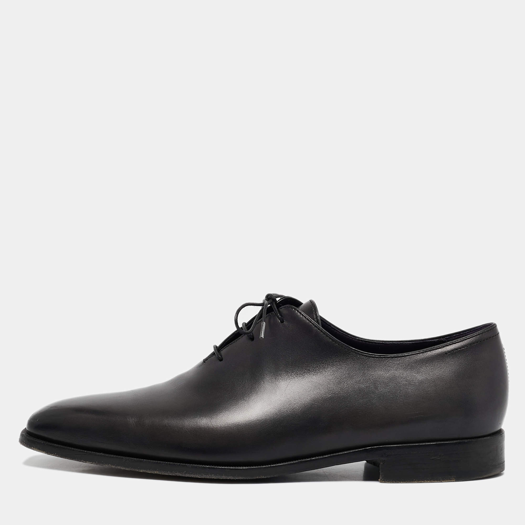 Berluti Black Leather Alessandro Démesure Oxfords Size 43