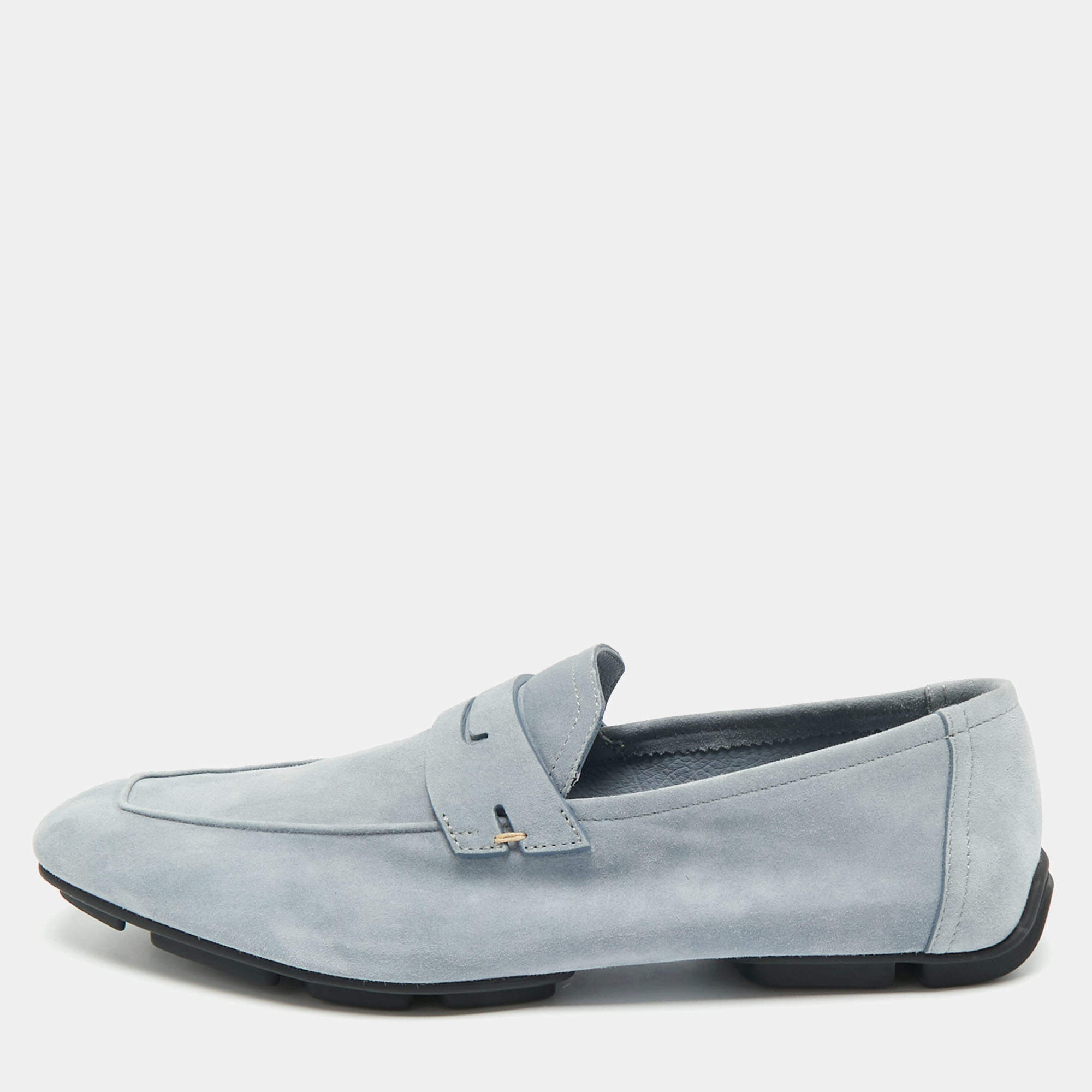 Pre Owned Berluti Blue Suede Rimini  Penny Loafers Size 42