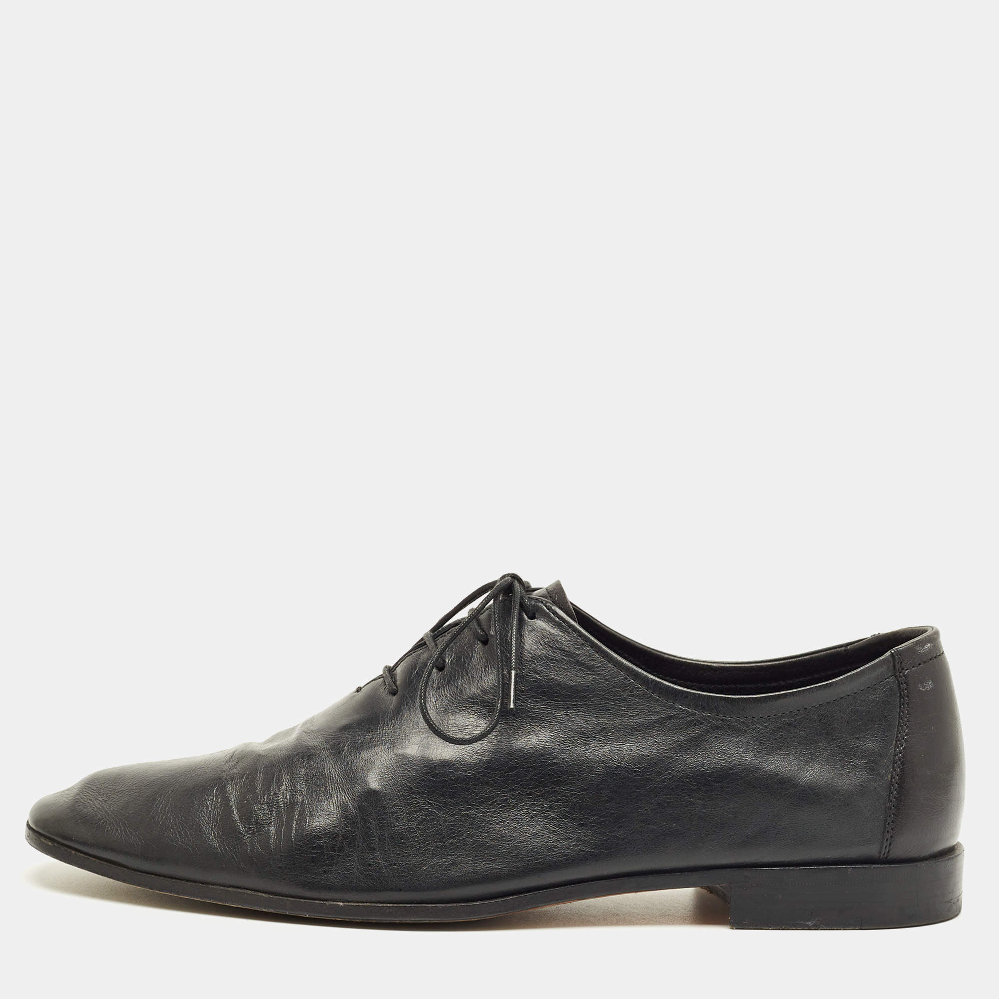Pre Owned Berluti Black Leather Lace Up Oxfords Size 42
