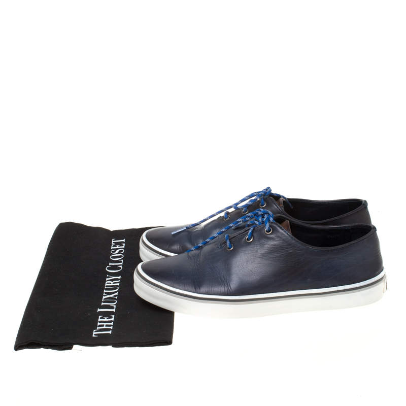 BERLUTI SNEAKER SHOES 7.5 41.5 BLUE LEATHER LACE UP SNEAKERS SHOES  ref.562102 - Joli Closet