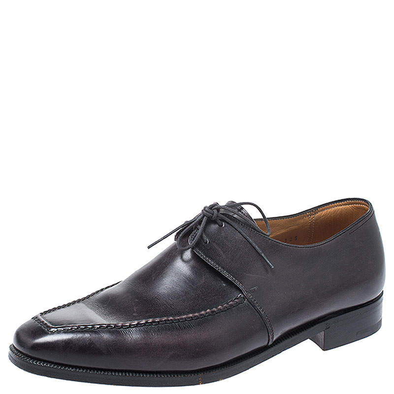 Pre Owned Berluti Black Leather Derby Size 40.5