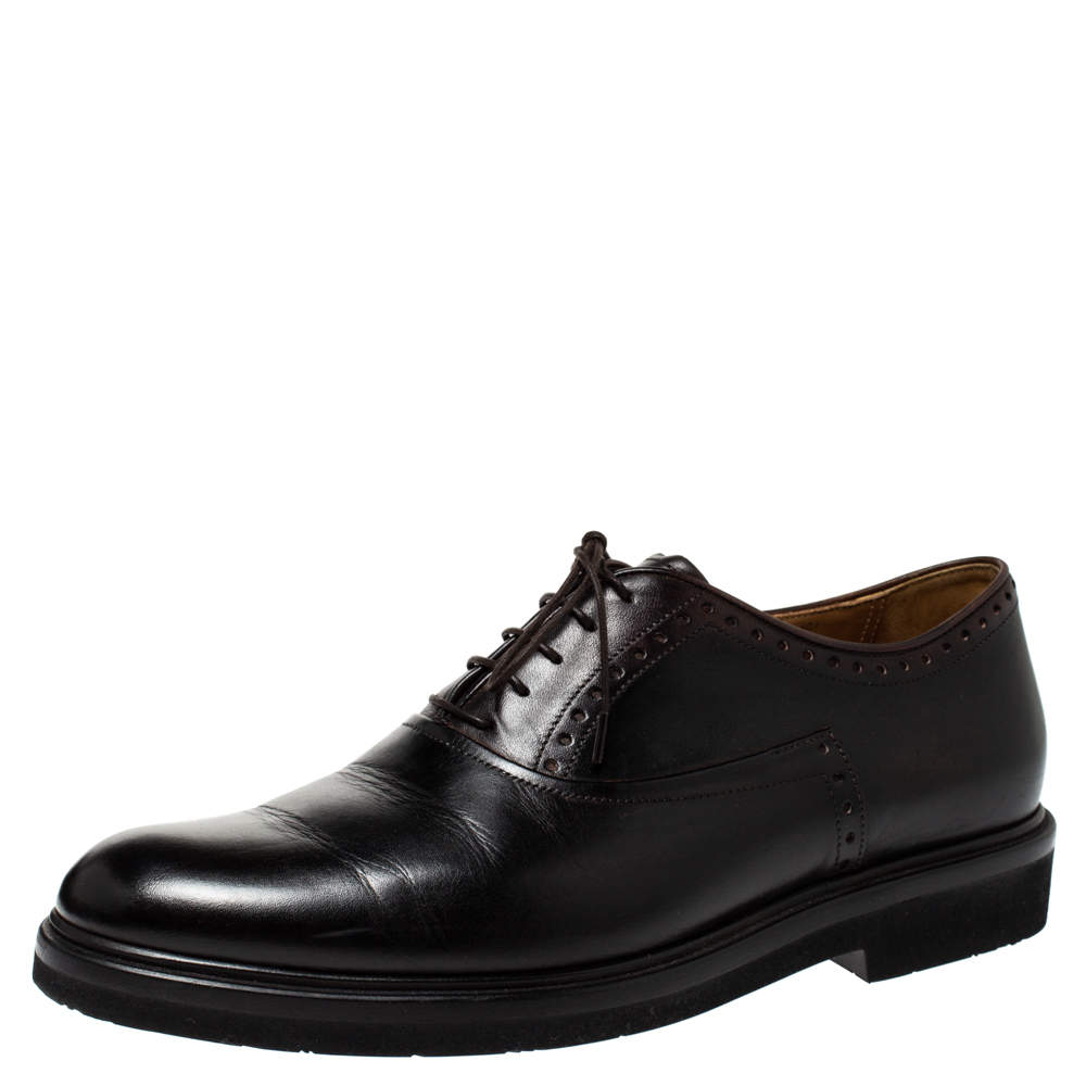 Berluti Black Leather Lace Up Oxfords Size 42
