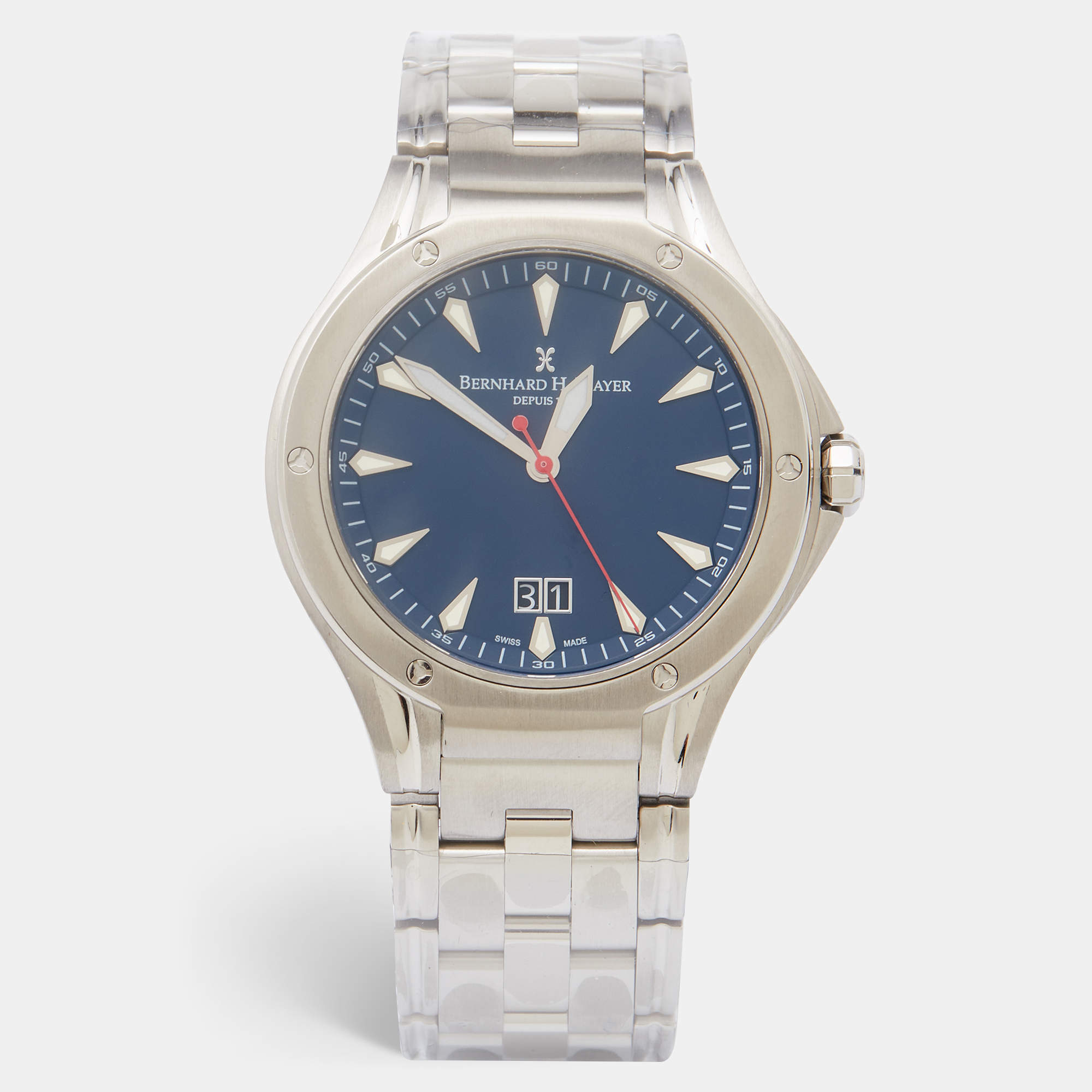 Pre Owned Bernhard H. Mayer Blue Stainless Steel Le Classique BH40P/CW Men's Wristwatch 42 mm 