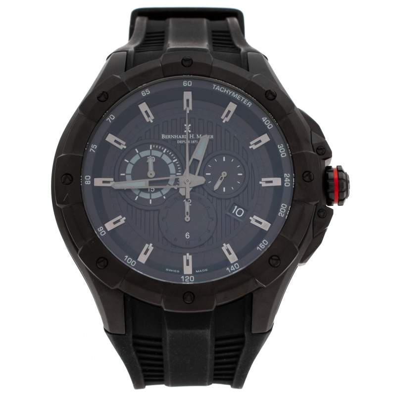 Pre Owned Bernhard H. Mayer Black Stainless Steel Victor Chronograph Men's Wristwatch 50 mm