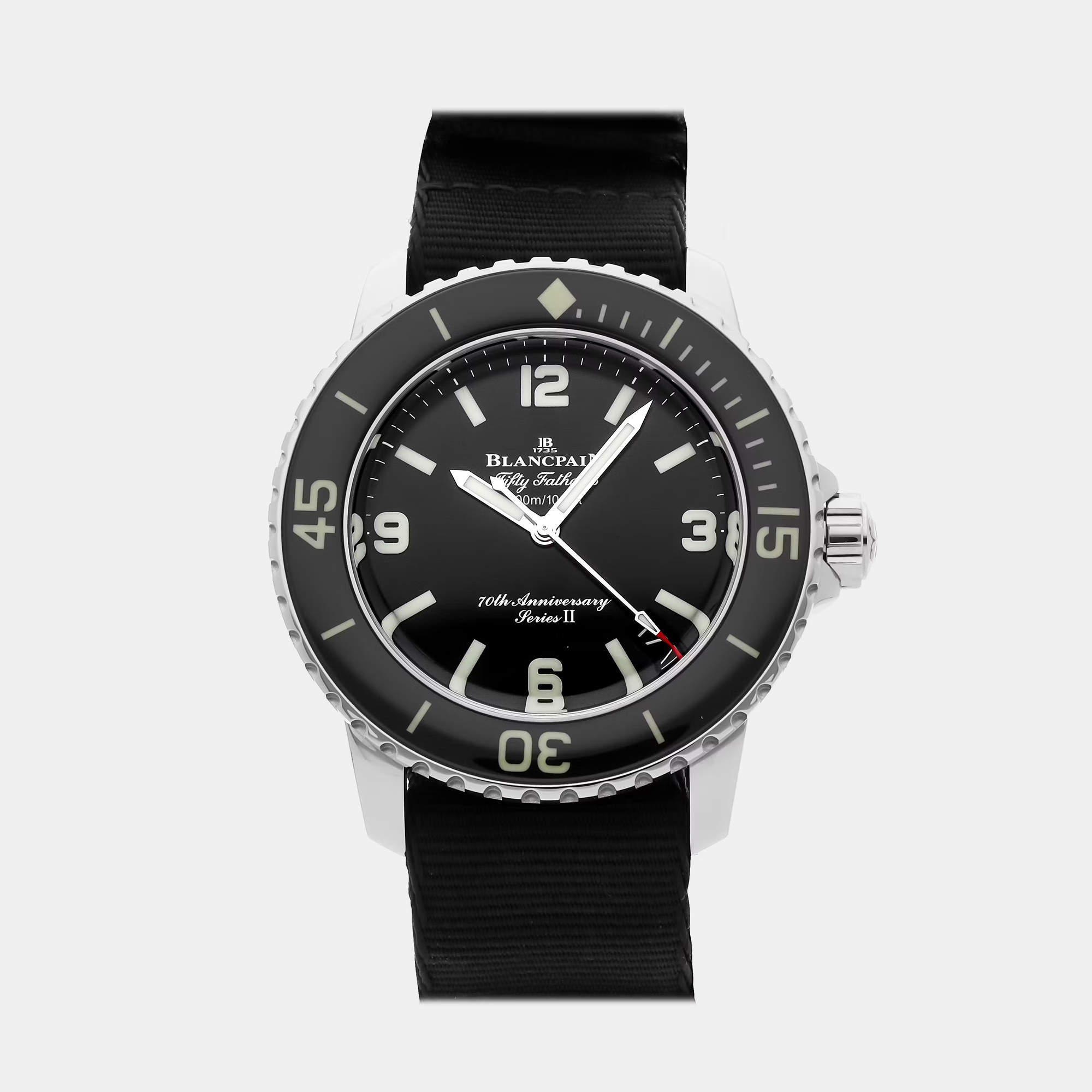 Pre Owned Blancpain Fifty Fathoms 70th Anniversary Act 1 Series II Limited Edition 5010B-1130-NABA Automatic Black Stainless Steel Men’s Wristwatch 42mm