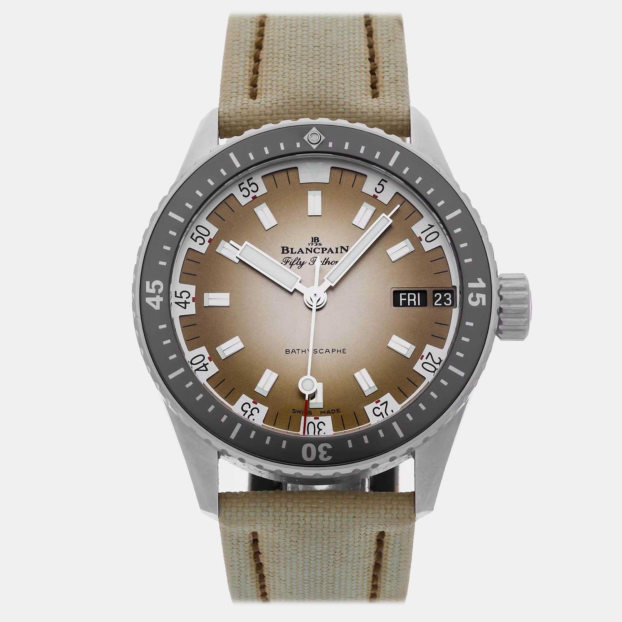 Pre Owned Pre-Owned Blancpain Fifty Fathoms Bathyscaphe Day Date Desert Edition 5052-1146-E52A 43 mm