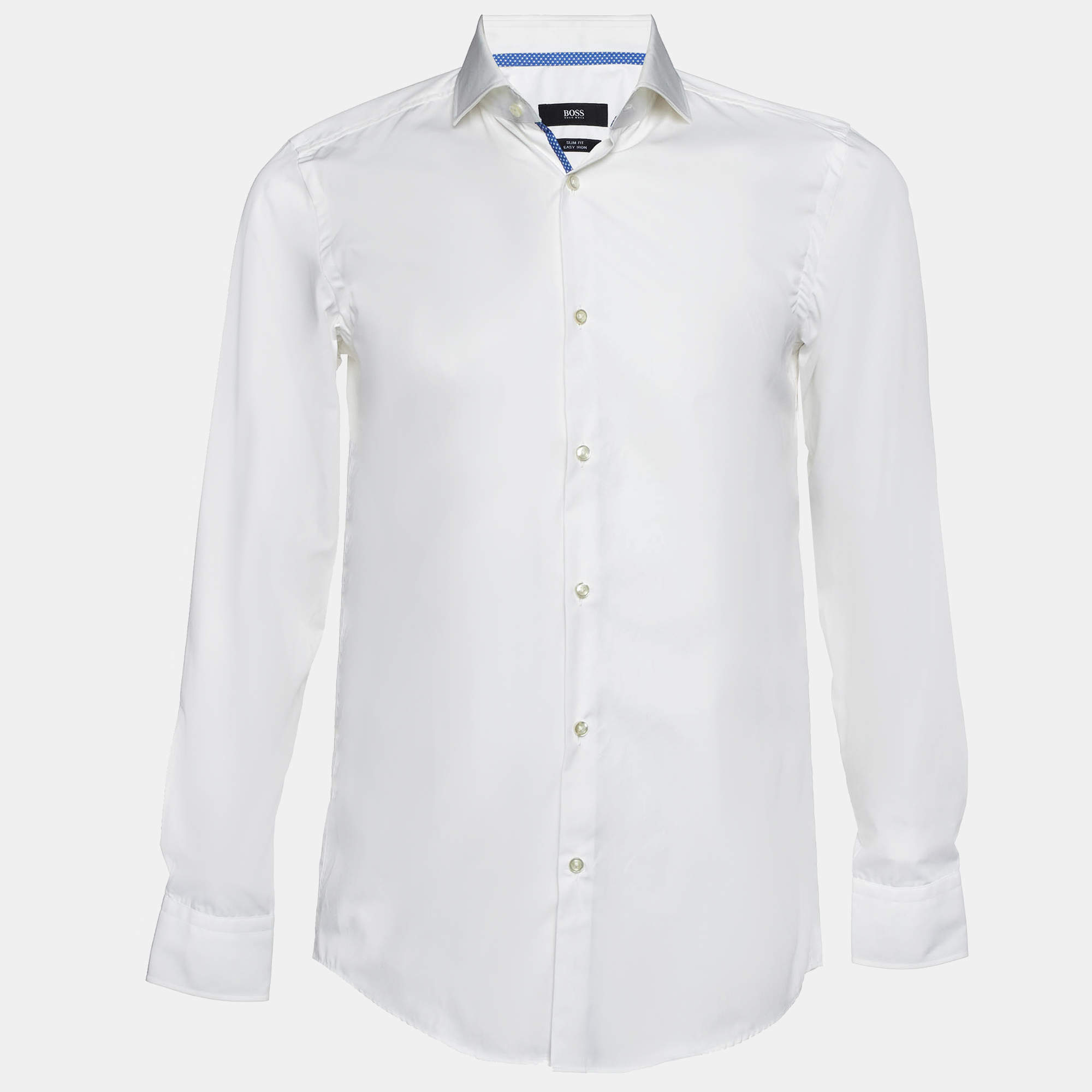 Pre Owned Boss By Hugo Boss White Cotton Buttoned Up Shirt S