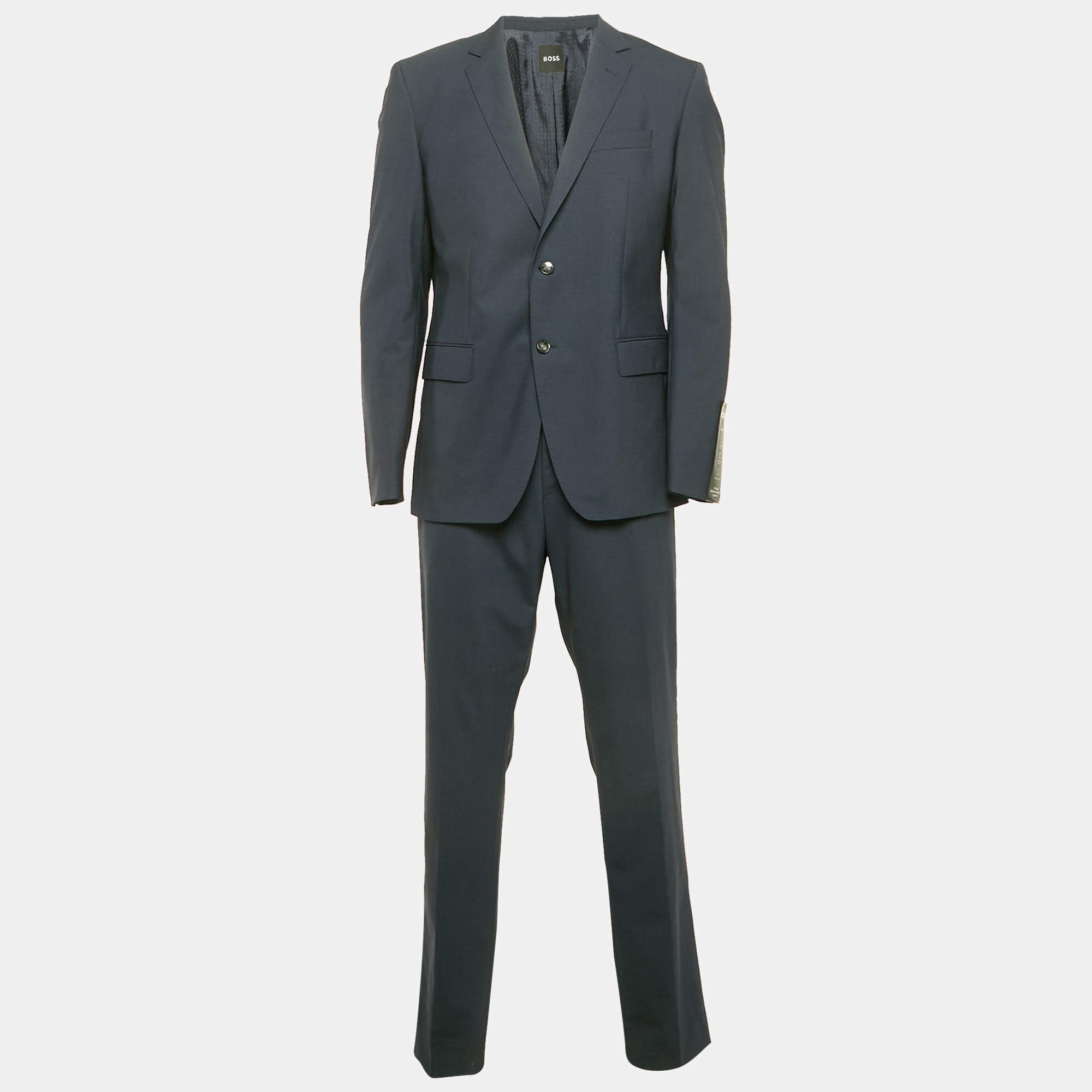 Boss By Hugo Boss Navy Blue Wool Tailored Suit XL