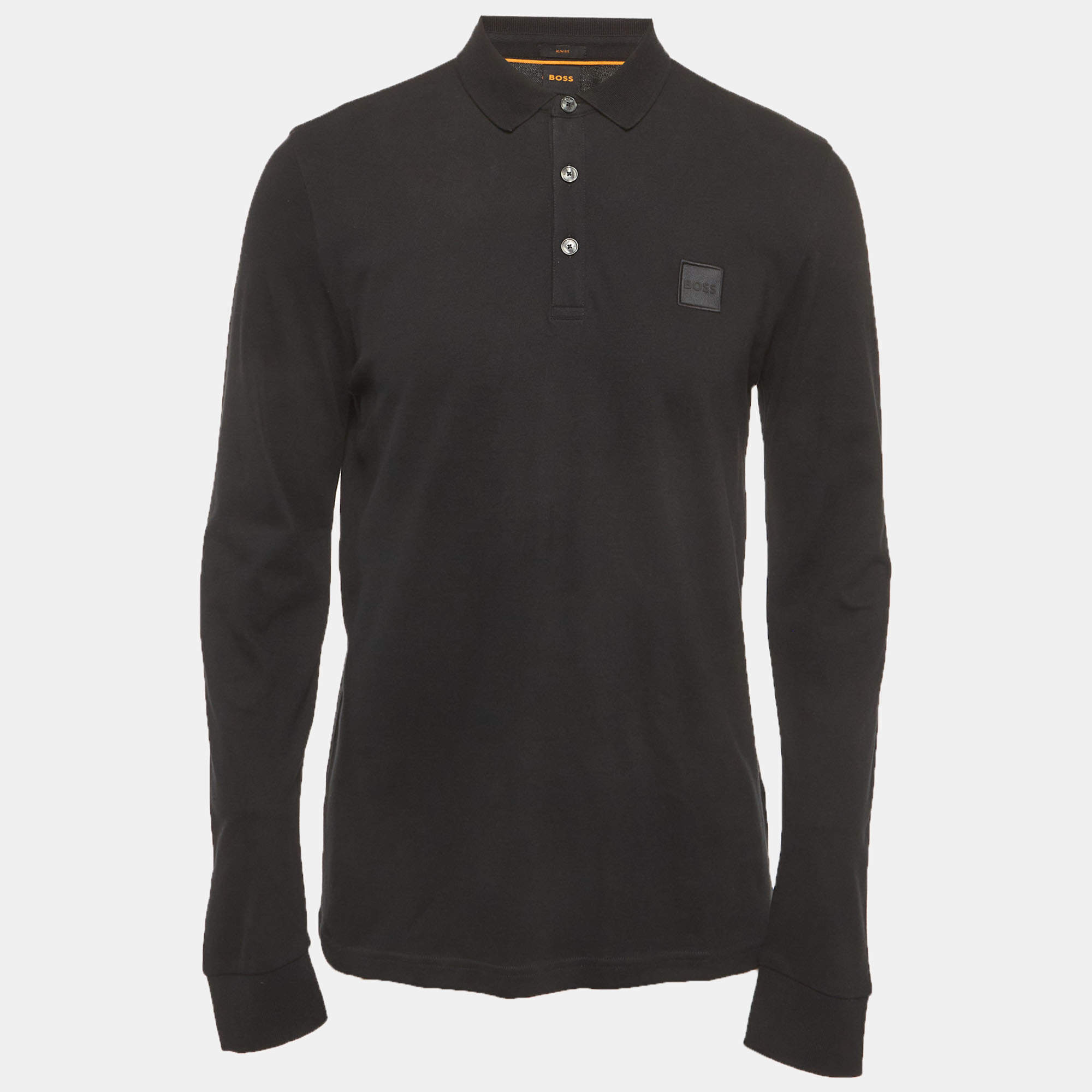 Pre Owned Boss By Hugo Boss Black Pique Long Sleeve Passerby T-Shirt L