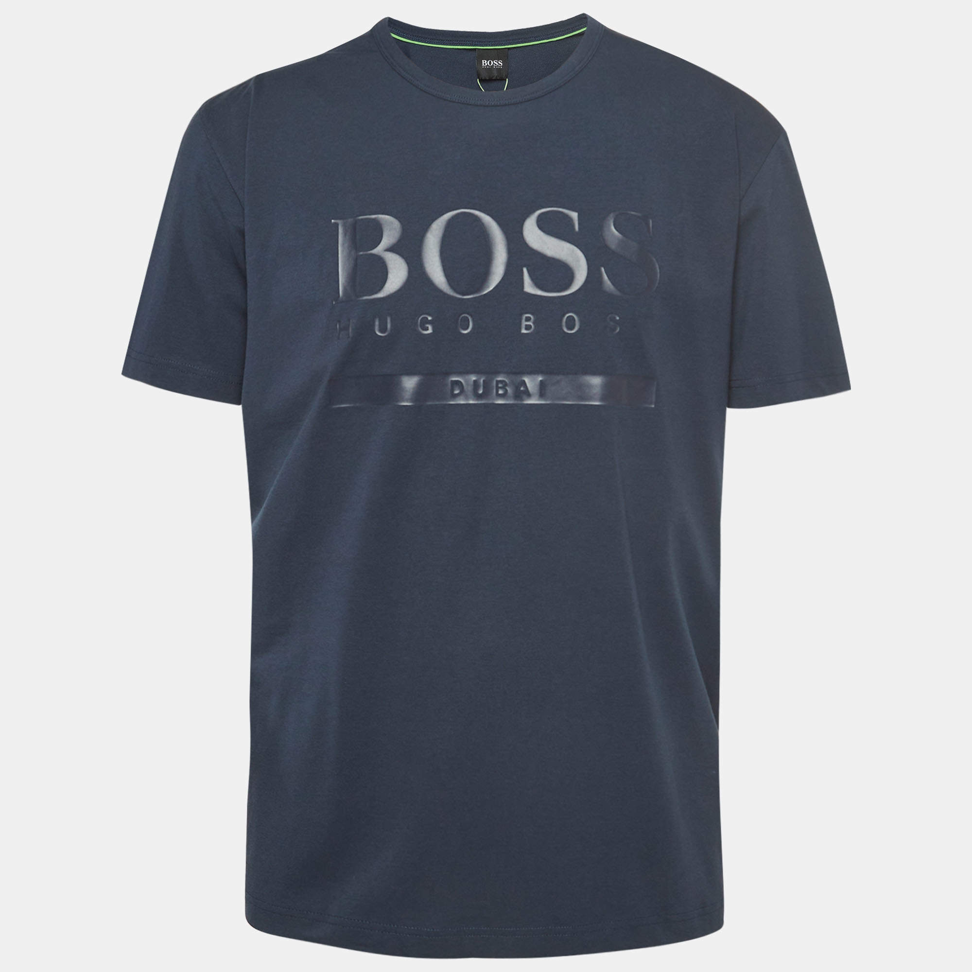Tシャツ・カットソー BOSS Men T-shirt Blue 50506344 402 BOSS - Relaxed-fit T-shirt in stretch cotton with logo print