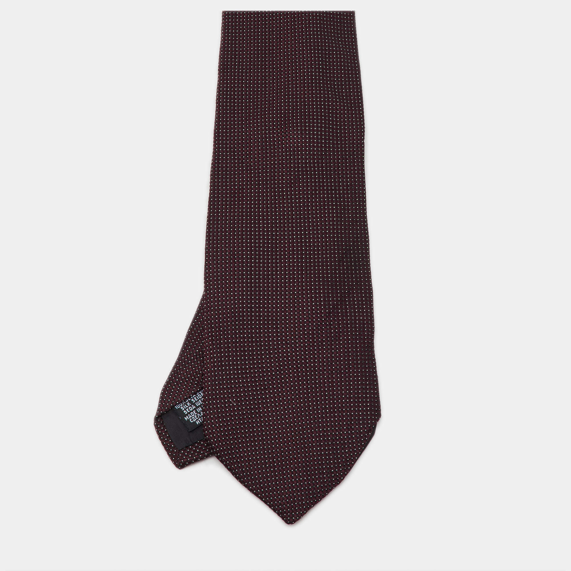 Pre Owned Boss By Hugo Boss Brown Jacquard Silk Tie