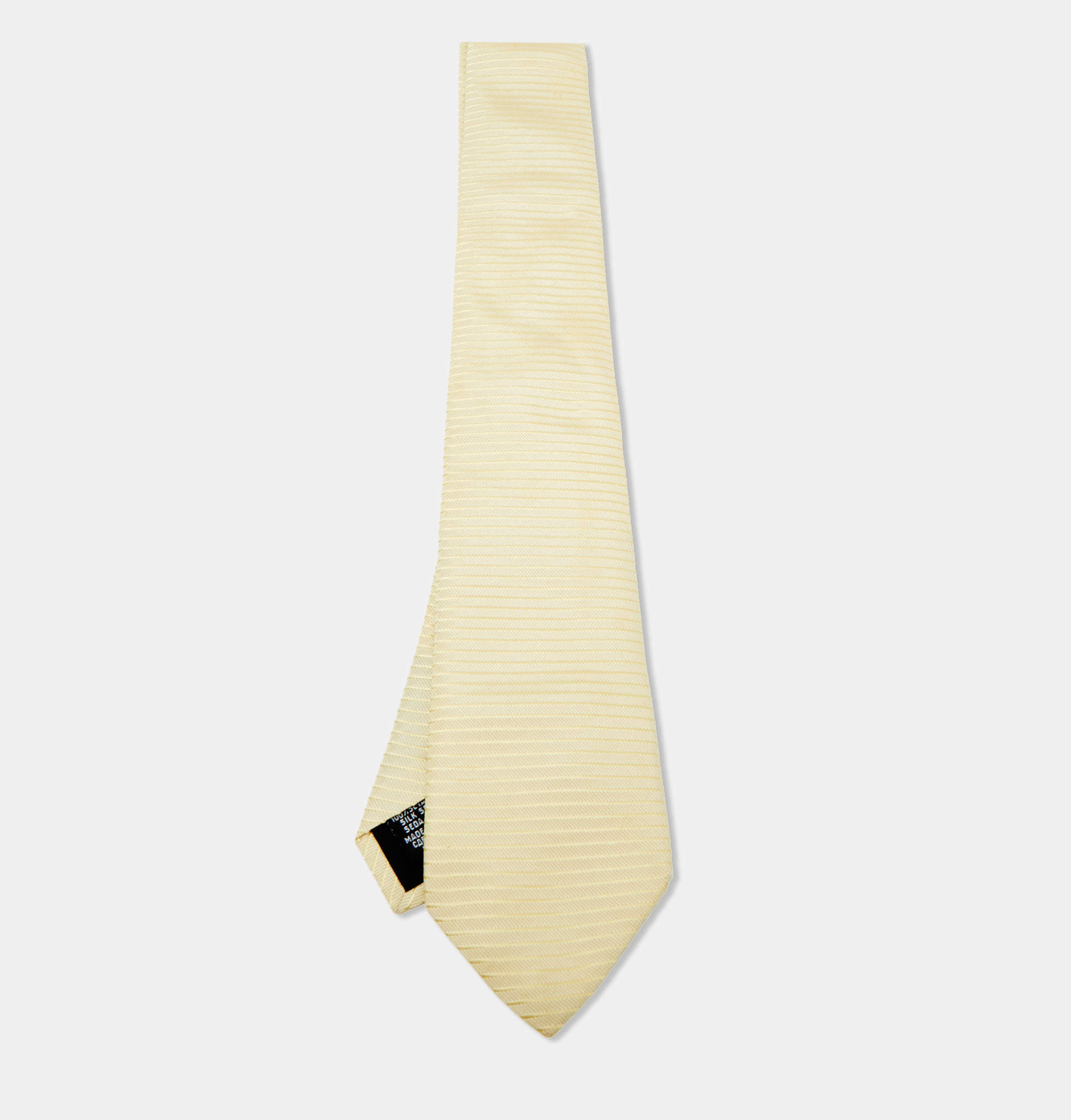 Pre Owned Boss By Hugo Boss Yellow Striped Silk Tie