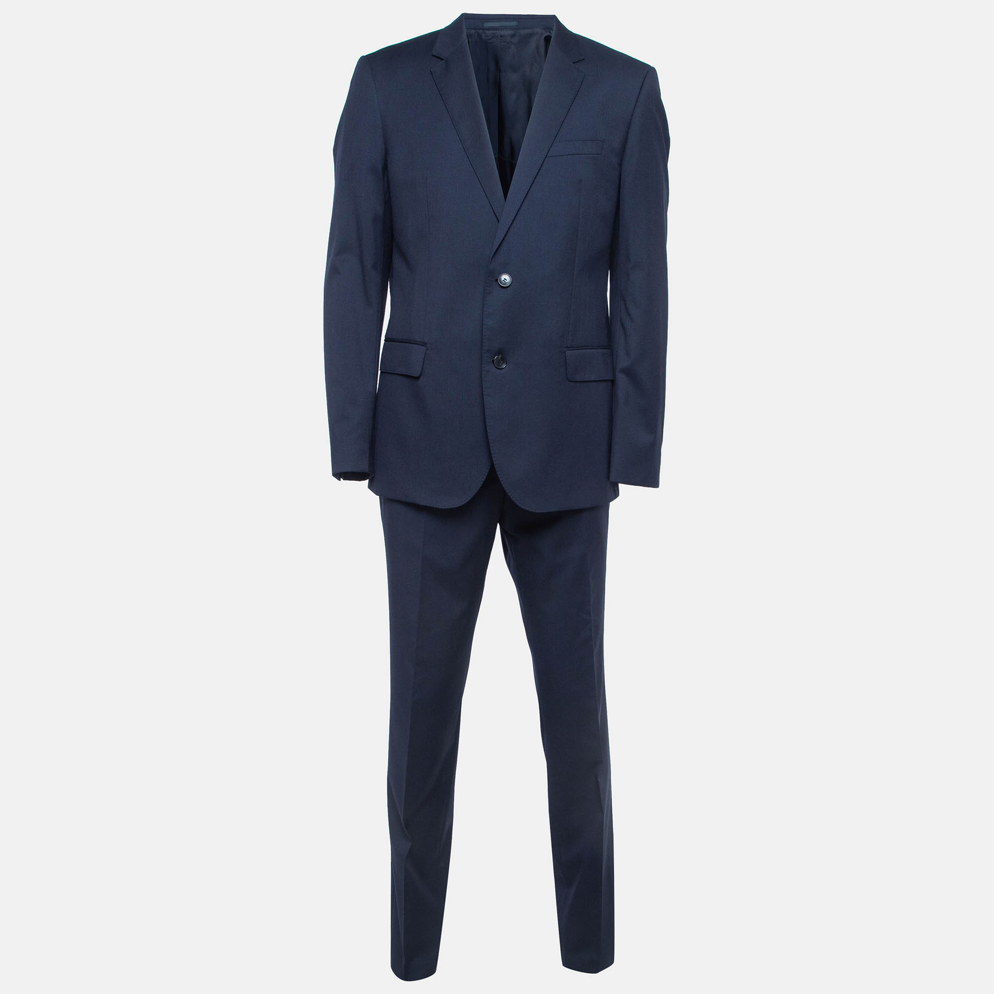 Boss By Hugo Boss Navy Blue Wool Single Breasted Pants Suit XXL/XL