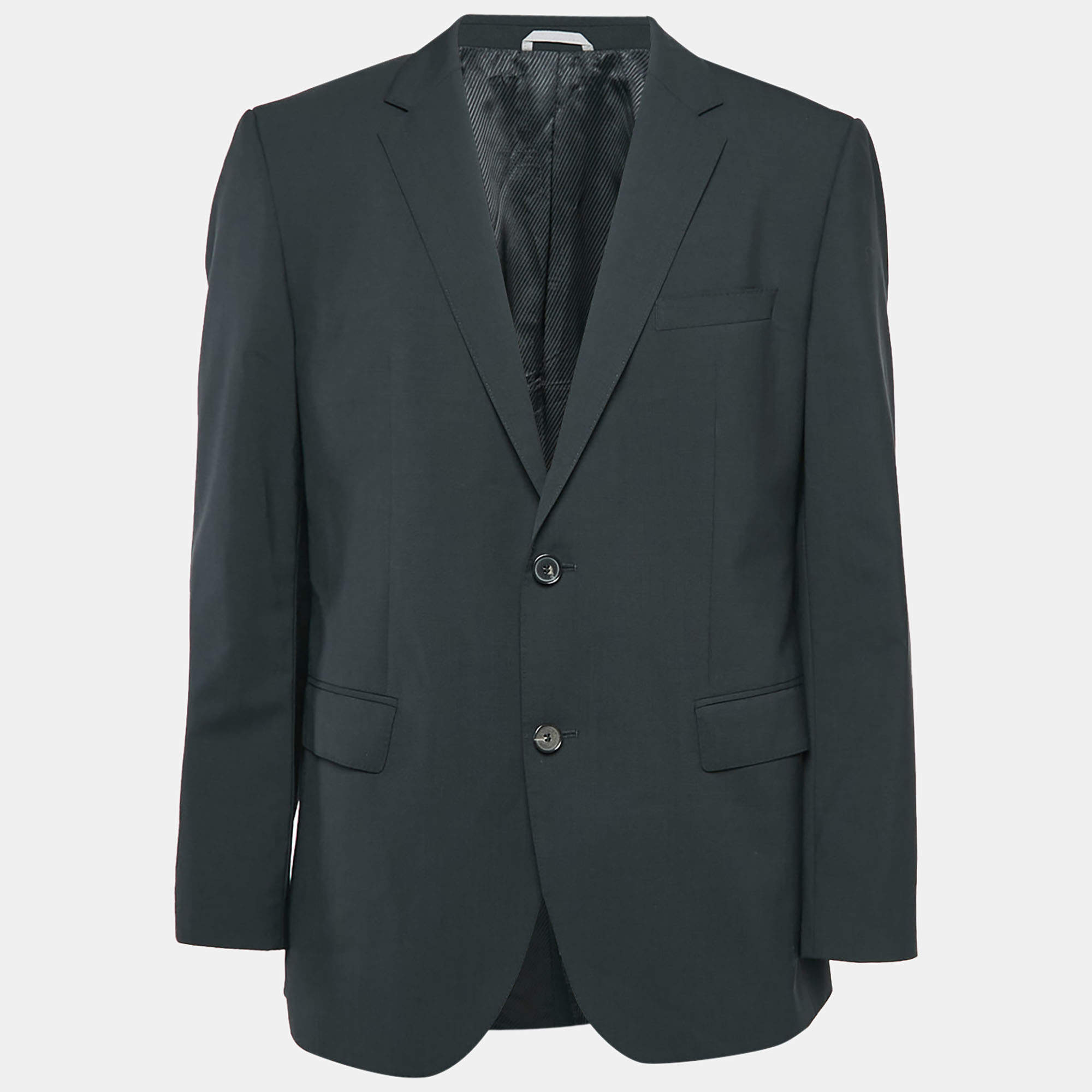 Pre Owned Boss By Hugo Boss Black Virgin Wool Single Breasted Stretch Blazer XL