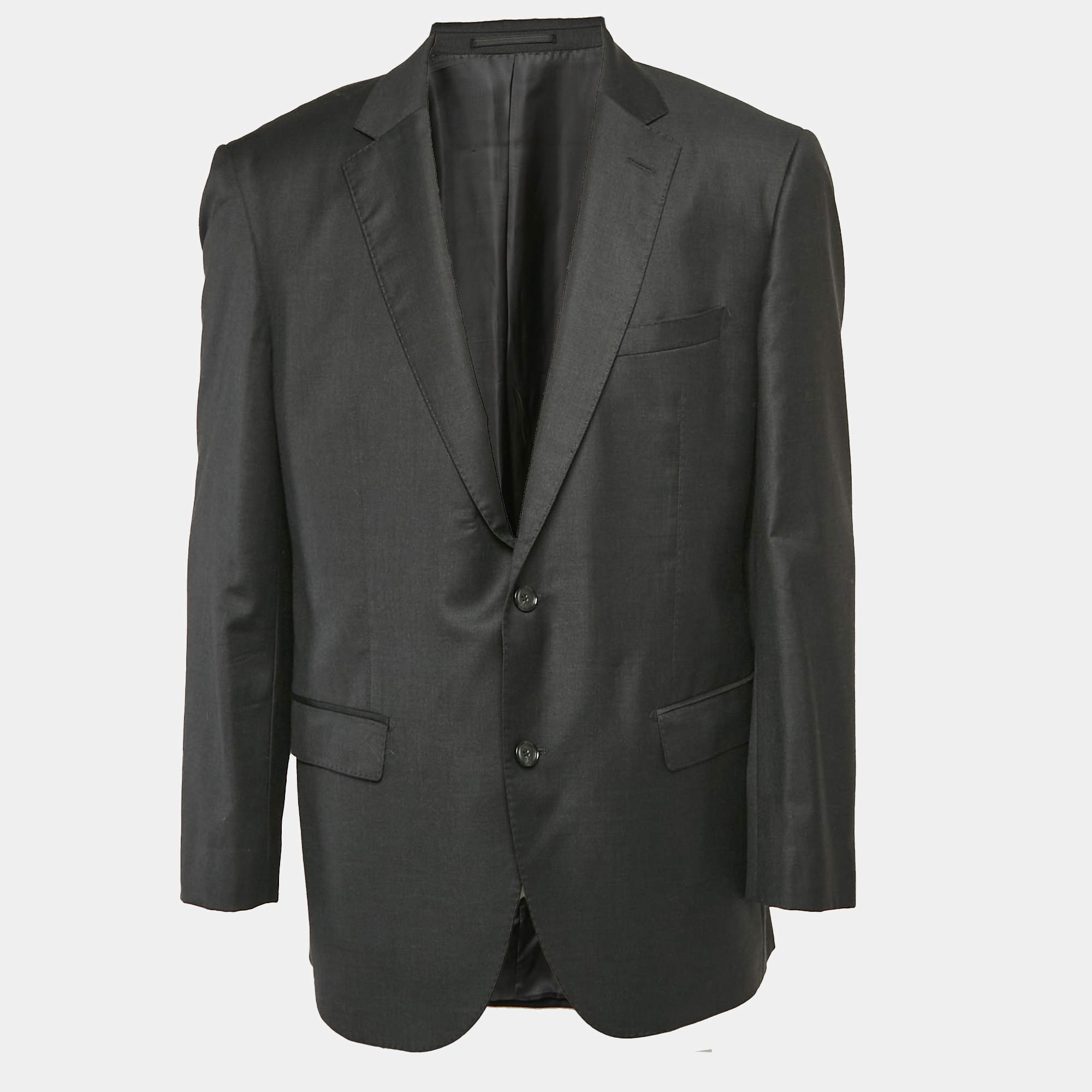 Pre Owned Boss By Hugo Boss Black Virgin Wool Single Breasted Super 150 Blazer XXL