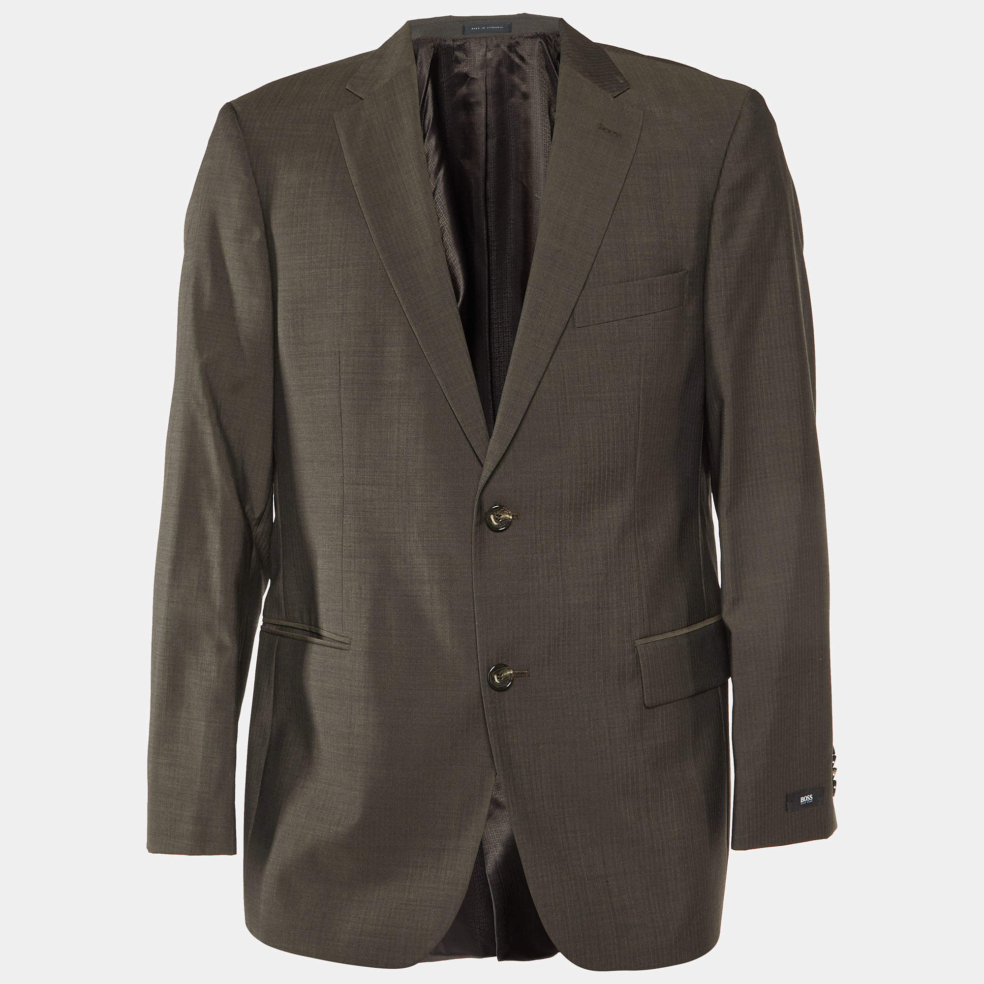 Pre Owned Boss By Hugo Boss Brown Wool Pasini2 Blazer L